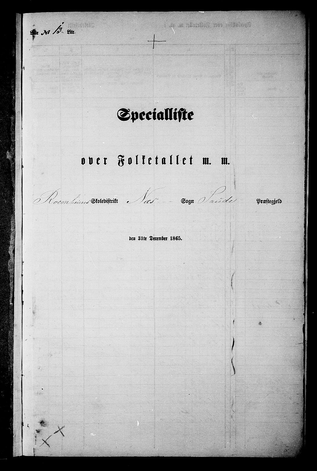 RA, 1865 census for Sauherad, 1865, p. 173