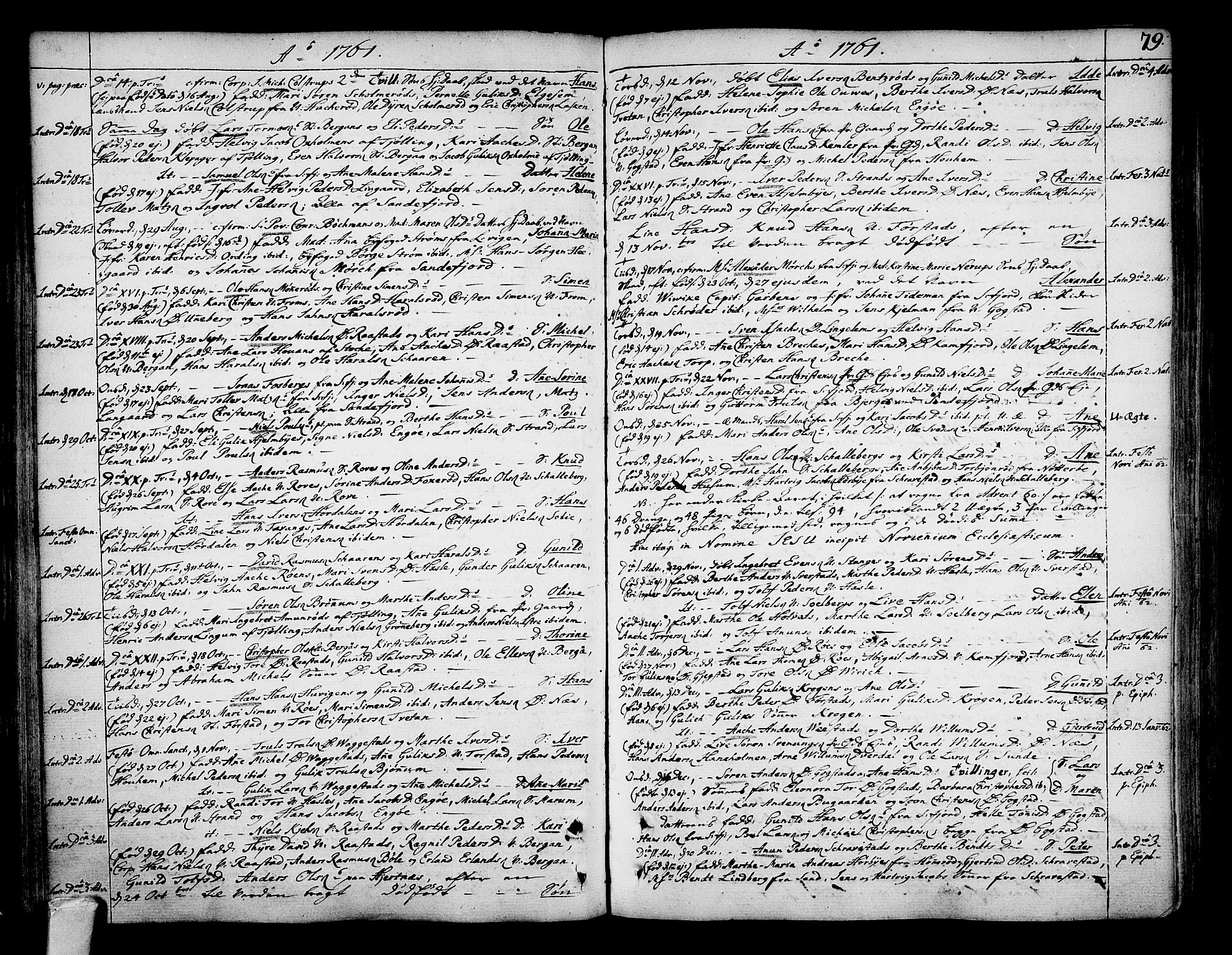 Sandar kirkebøker, SAKO/A-243/F/Fa/L0002: Parish register (official) no. 2, 1733-1788, p. 79