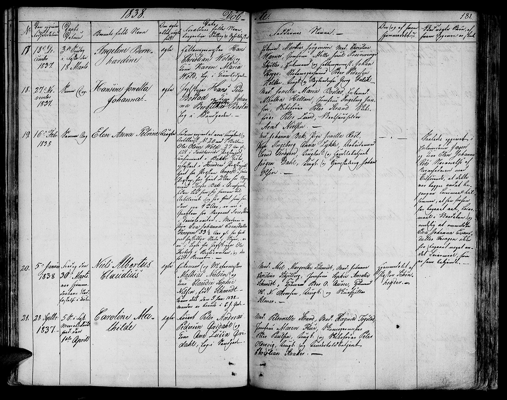 Ministerialprotokoller, klokkerbøker og fødselsregistre - Sør-Trøndelag, AV/SAT-A-1456/602/L0108: Parish register (official) no. 602A06, 1821-1839, p. 181