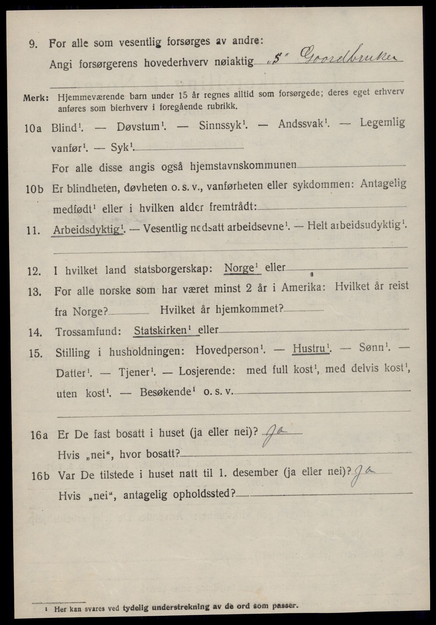 SAT, 1920 census for Vestnes, 1920, p. 5114