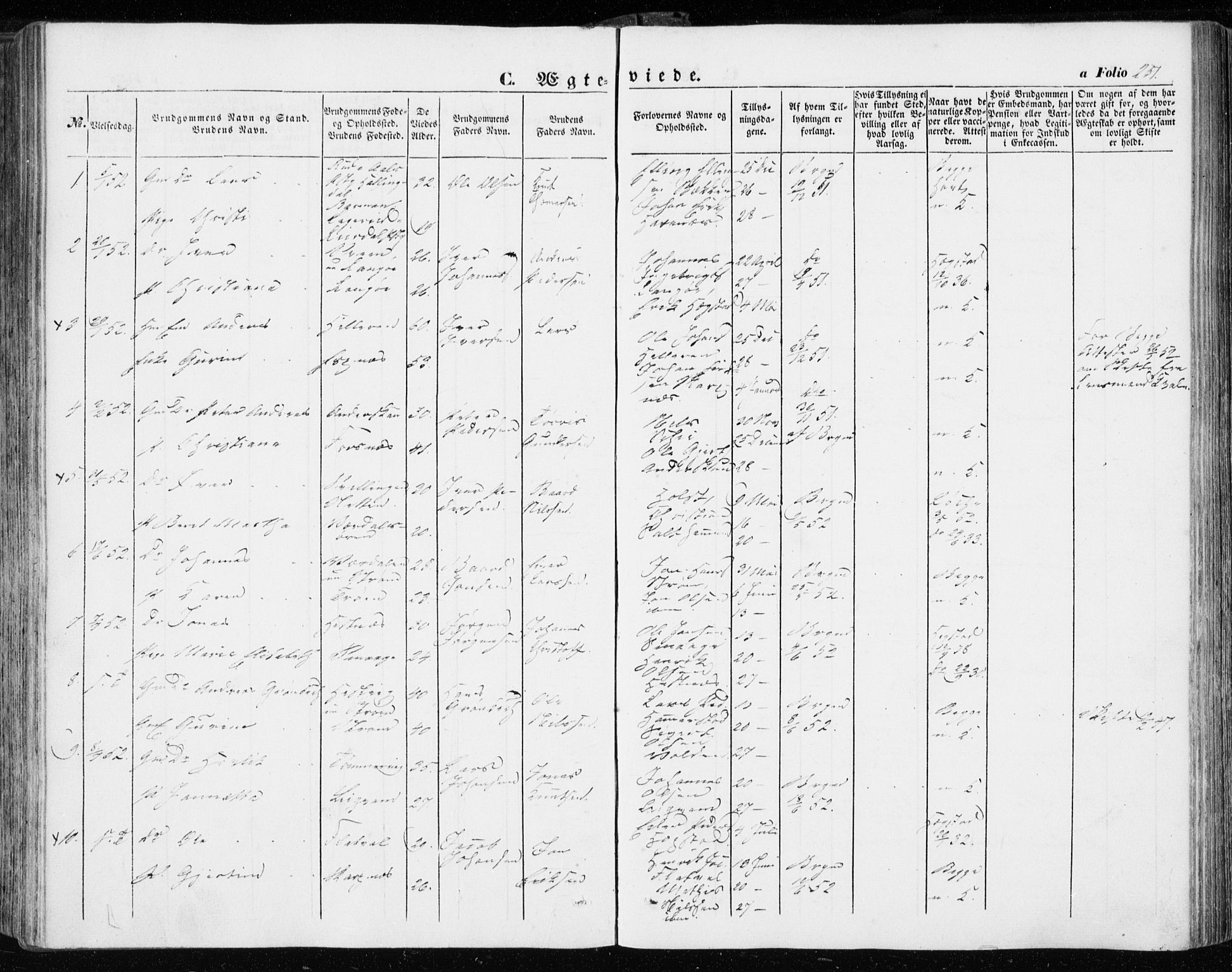 Ministerialprotokoller, klokkerbøker og fødselsregistre - Sør-Trøndelag, SAT/A-1456/634/L0530: Parish register (official) no. 634A06, 1852-1860, p. 251