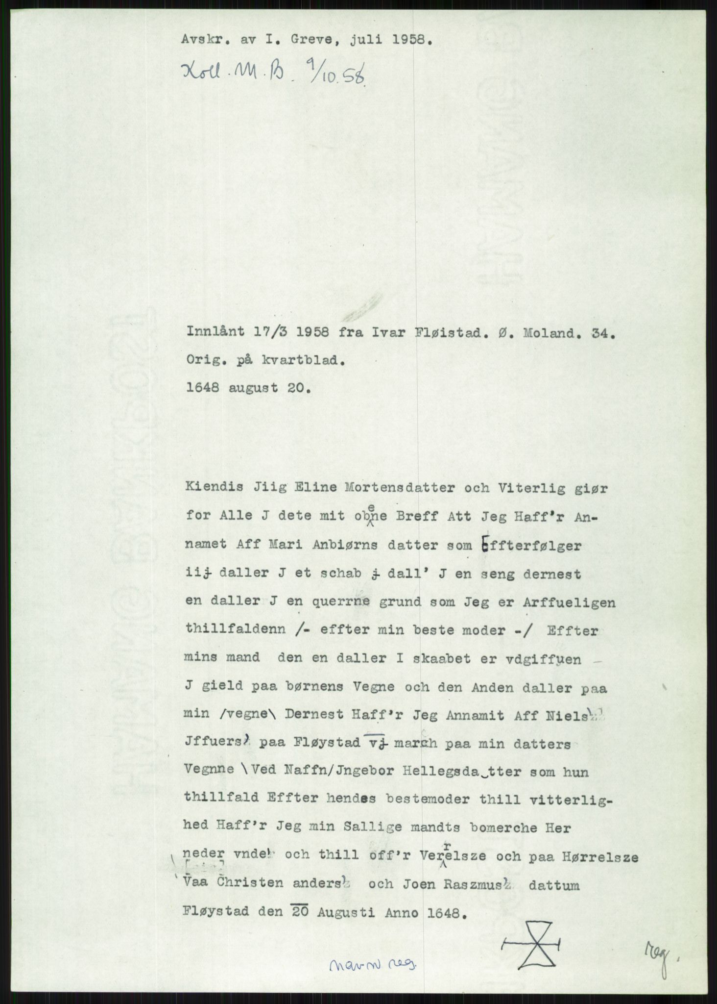 Samlinger til kildeutgivelse, Diplomavskriftsamlingen, AV/RA-EA-4053/H/Ha, p. 2117