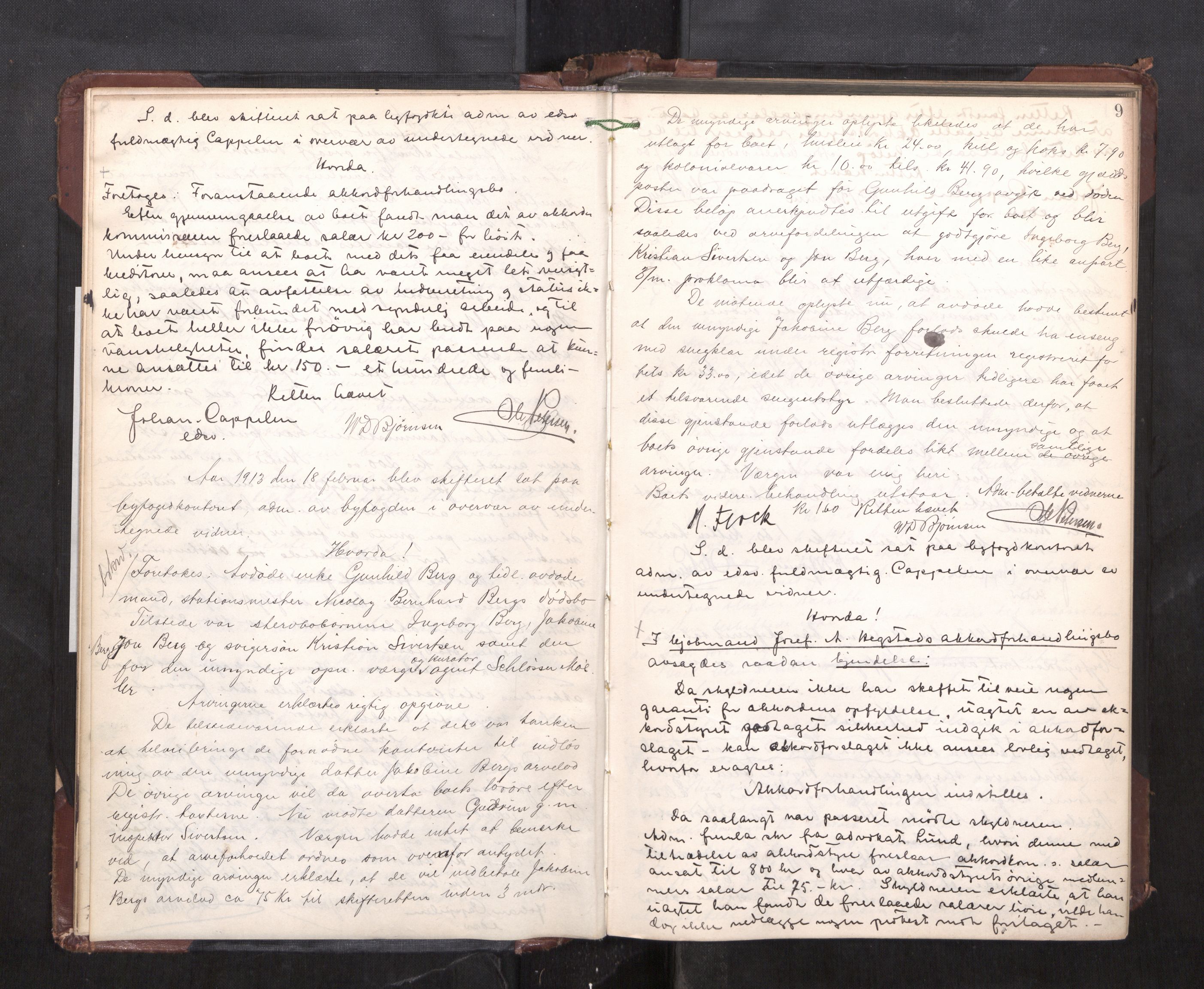 Trondheim byfogd, AV/SAT-A-0003/1/3/3C/L0028: Skifteregistreringsprotokoll - 17/1-29/1. (u/ register), 1913-1917, p. 9
