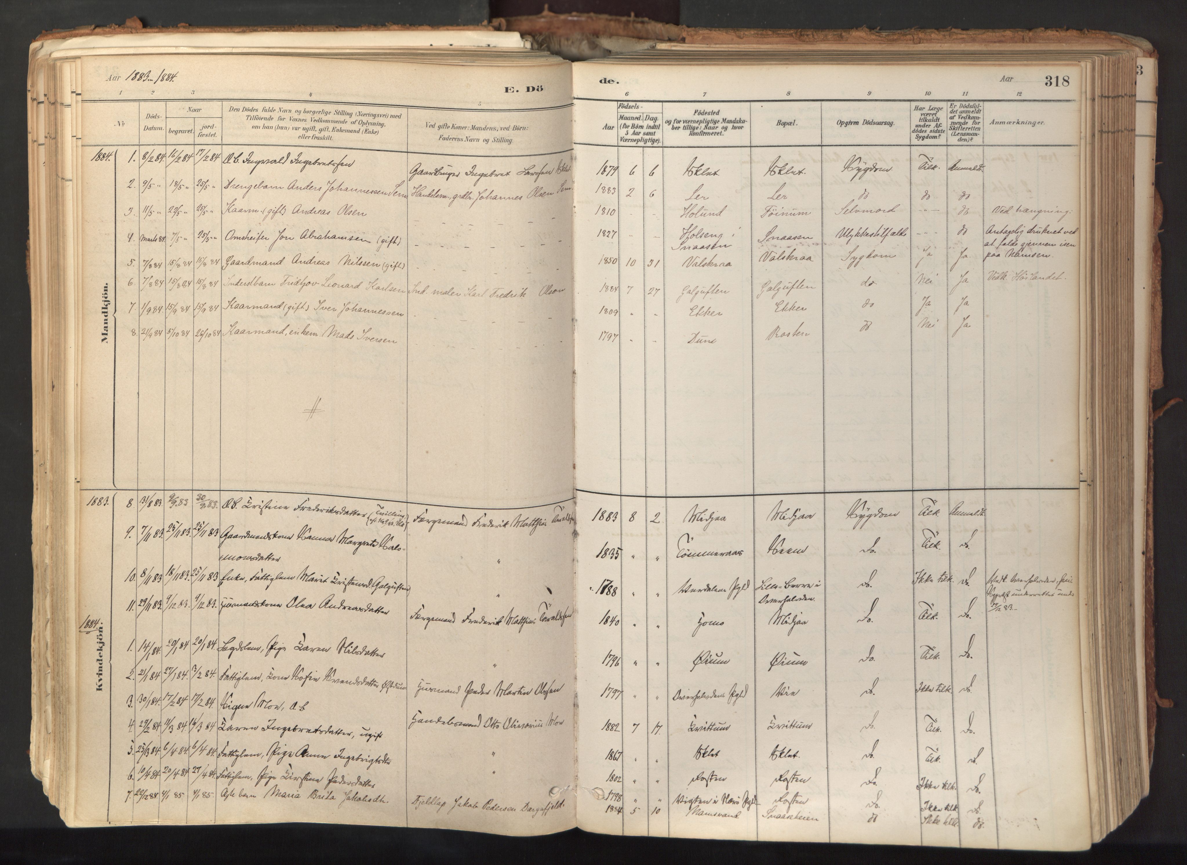 Ministerialprotokoller, klokkerbøker og fødselsregistre - Nord-Trøndelag, SAT/A-1458/758/L0519: Parish register (official) no. 758A04, 1880-1926, p. 318
