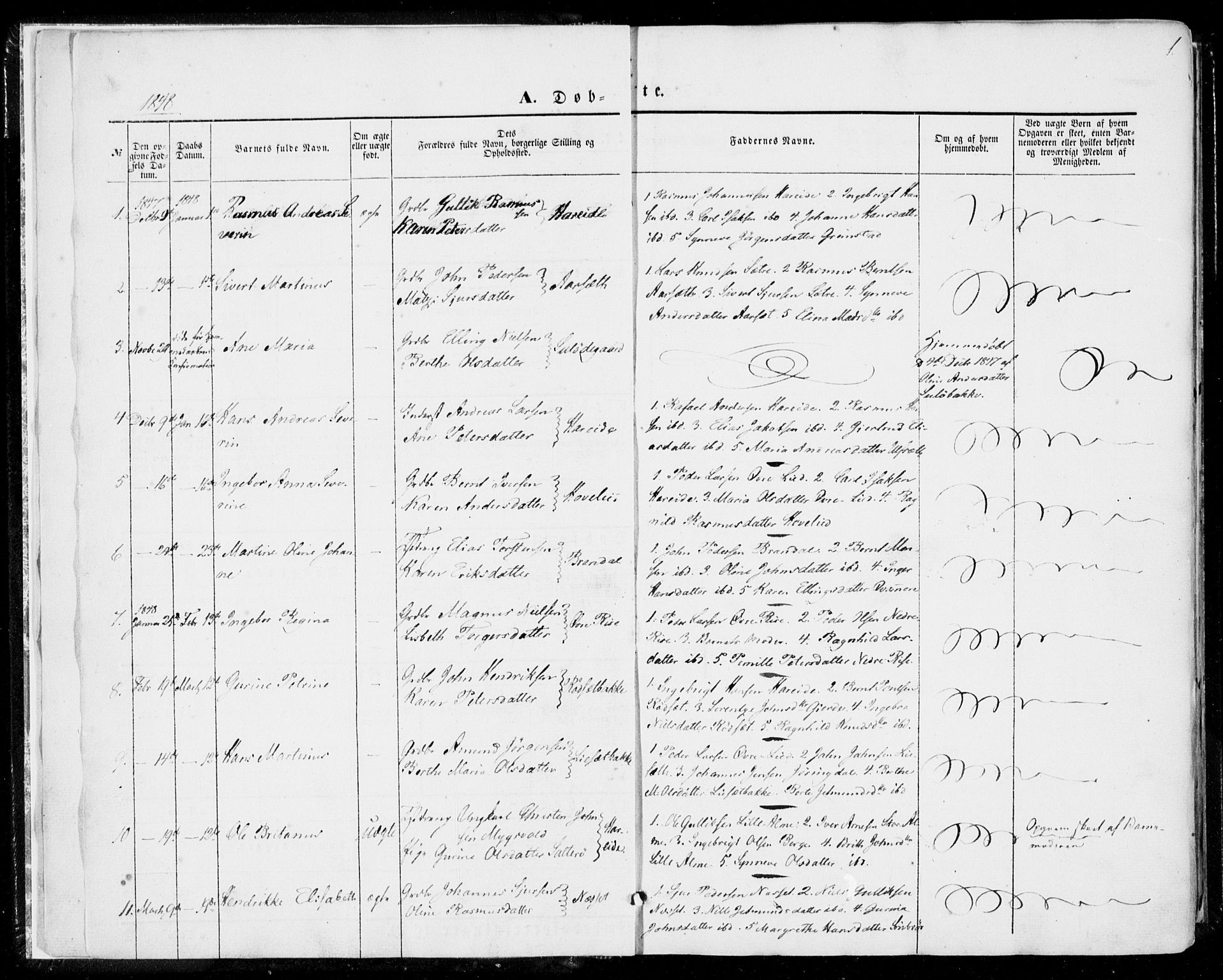 Ministerialprotokoller, klokkerbøker og fødselsregistre - Møre og Romsdal, SAT/A-1454/510/L0121: Parish register (official) no. 510A01, 1848-1877, p. 1