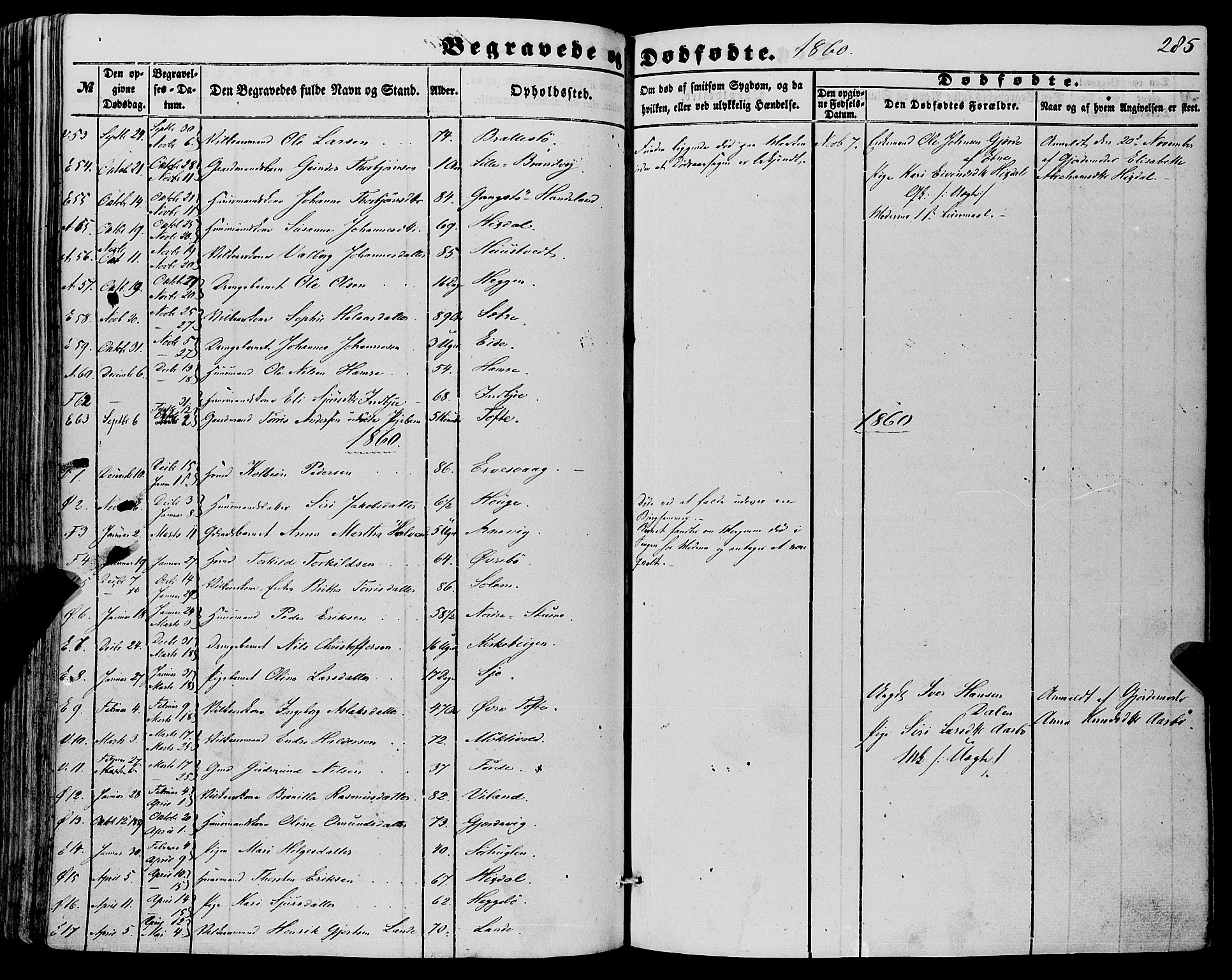 Fjelberg sokneprestembete, SAB/A-75201/H/Haa: Parish register (official) no. A 7, 1851-1867, p. 285