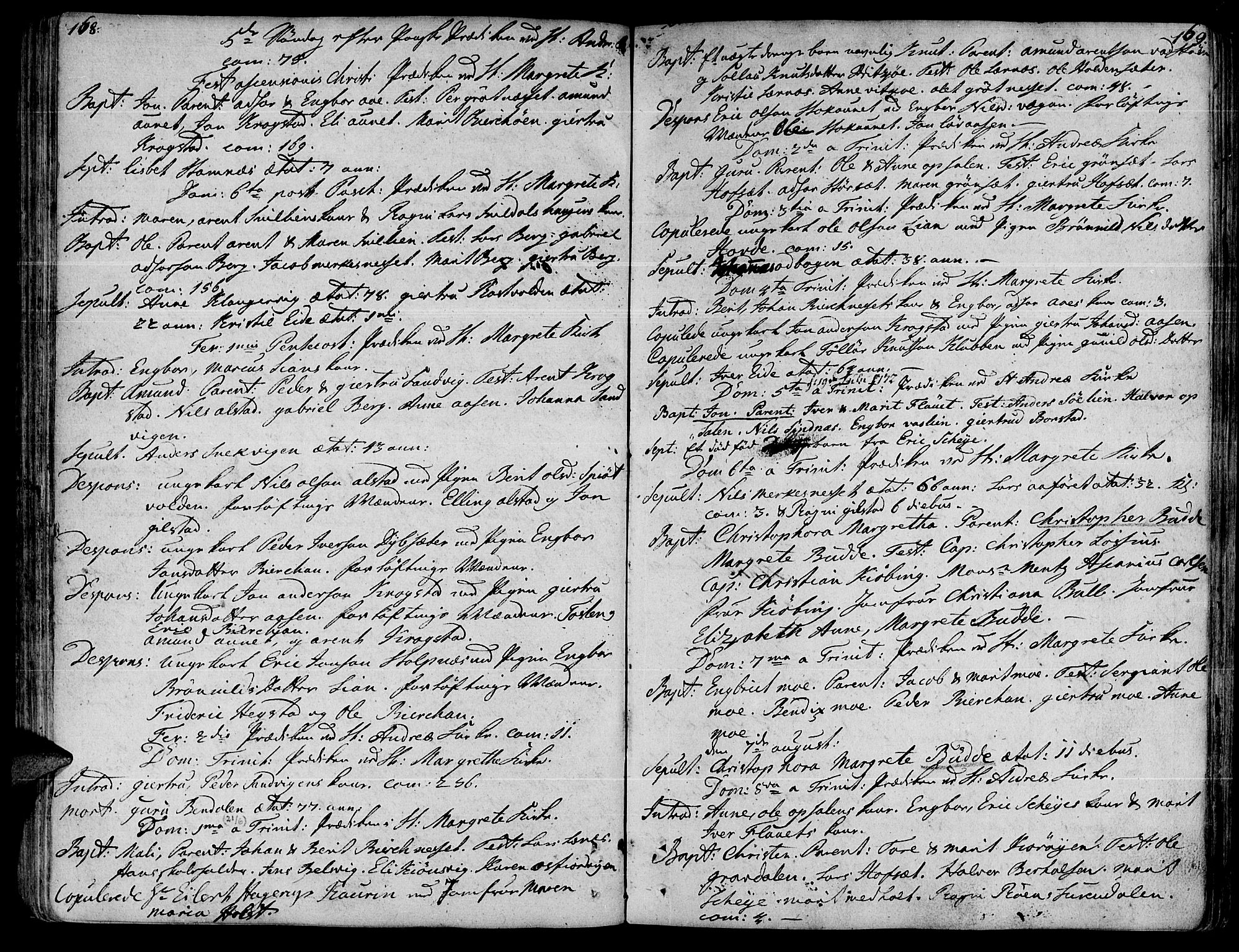 Ministerialprotokoller, klokkerbøker og fødselsregistre - Sør-Trøndelag, SAT/A-1456/630/L0489: Parish register (official) no. 630A02, 1757-1794, p. 168-169