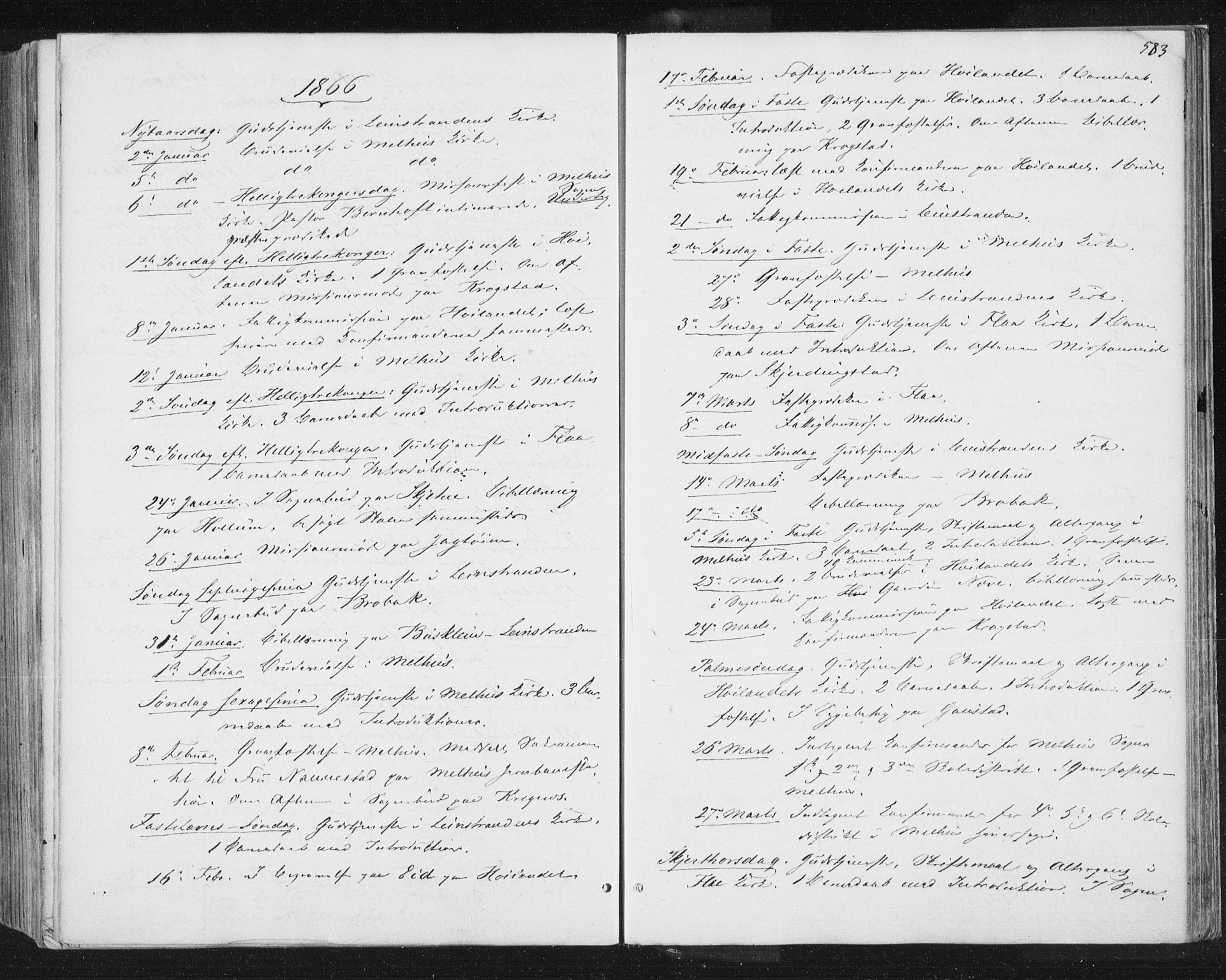 Ministerialprotokoller, klokkerbøker og fødselsregistre - Sør-Trøndelag, SAT/A-1456/691/L1077: Parish register (official) no. 691A09, 1862-1873, p. 583