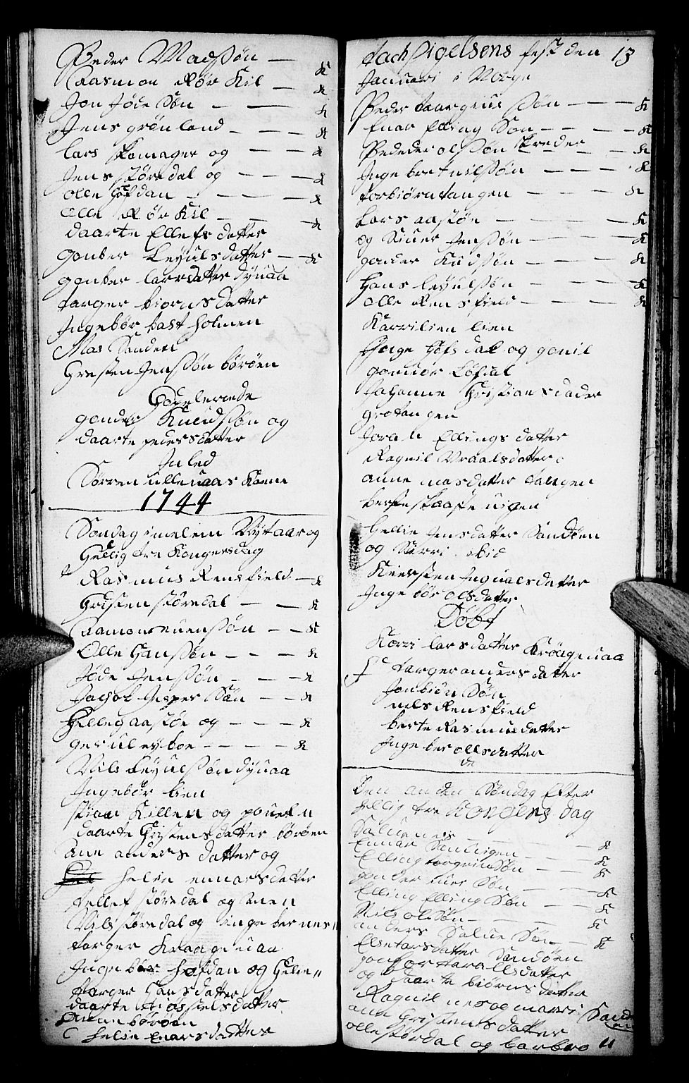 Dypvåg sokneprestkontor, SAK/1111-0007/F/Fb/Fba/L0005: Parish register (copy) no. B 5, 1732-1746, p. 152