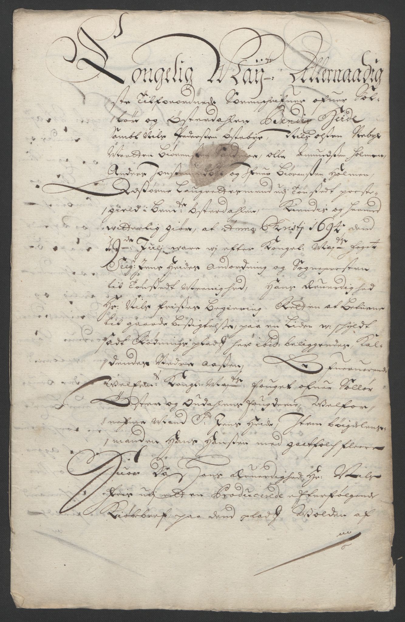 Rentekammeret inntil 1814, Reviderte regnskaper, Fogderegnskap, AV/RA-EA-4092/R13/L0832: Fogderegnskap Solør, Odal og Østerdal, 1694, p. 252