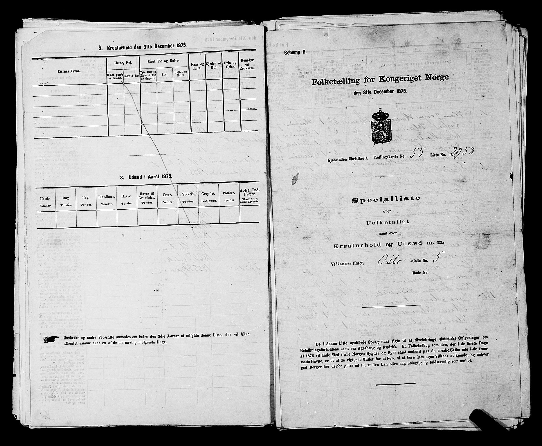 RA, 1875 census for 0301 Kristiania, 1875, p. 8320