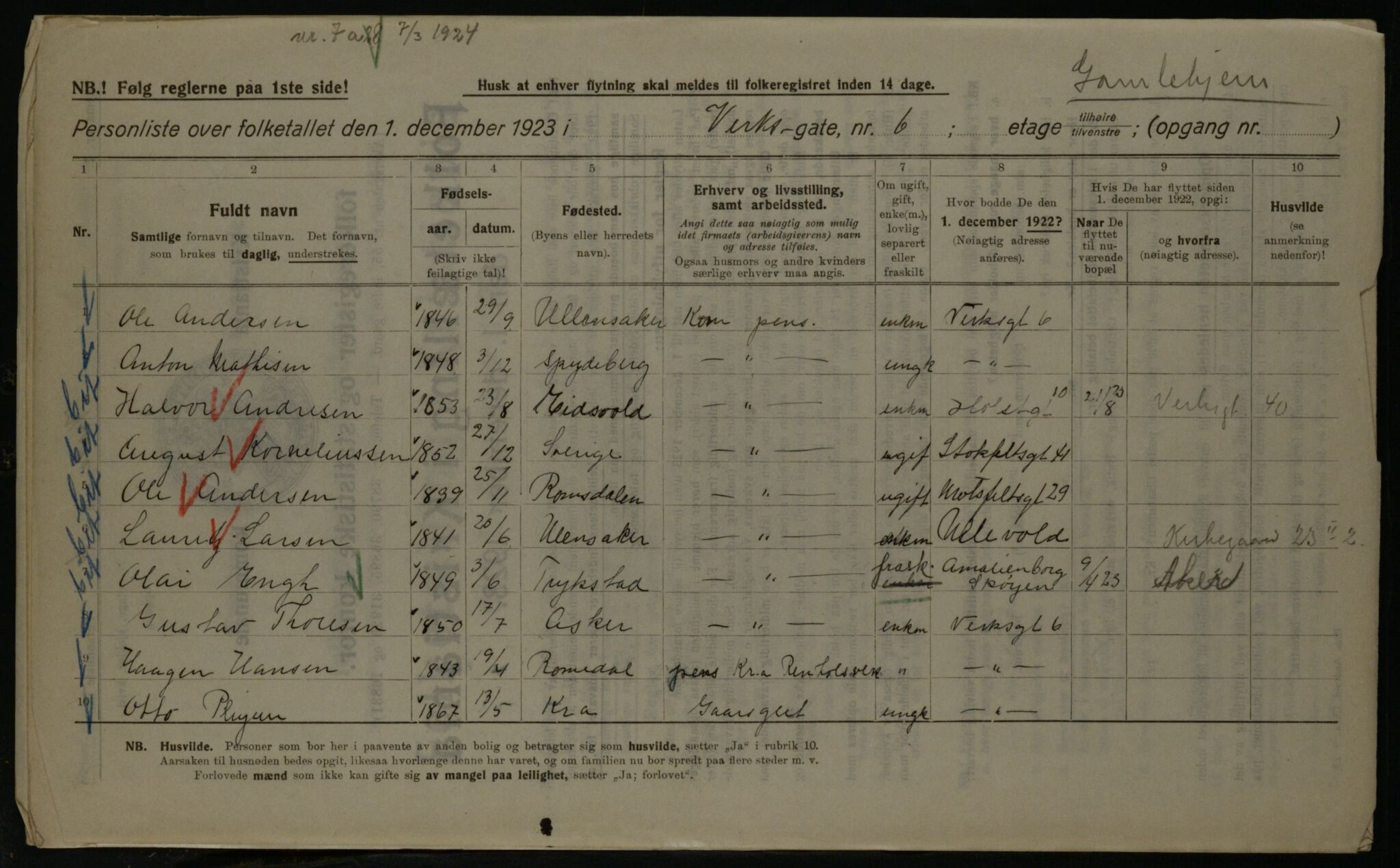 OBA, Municipal Census 1923 for Kristiania, 1923, p. 134773