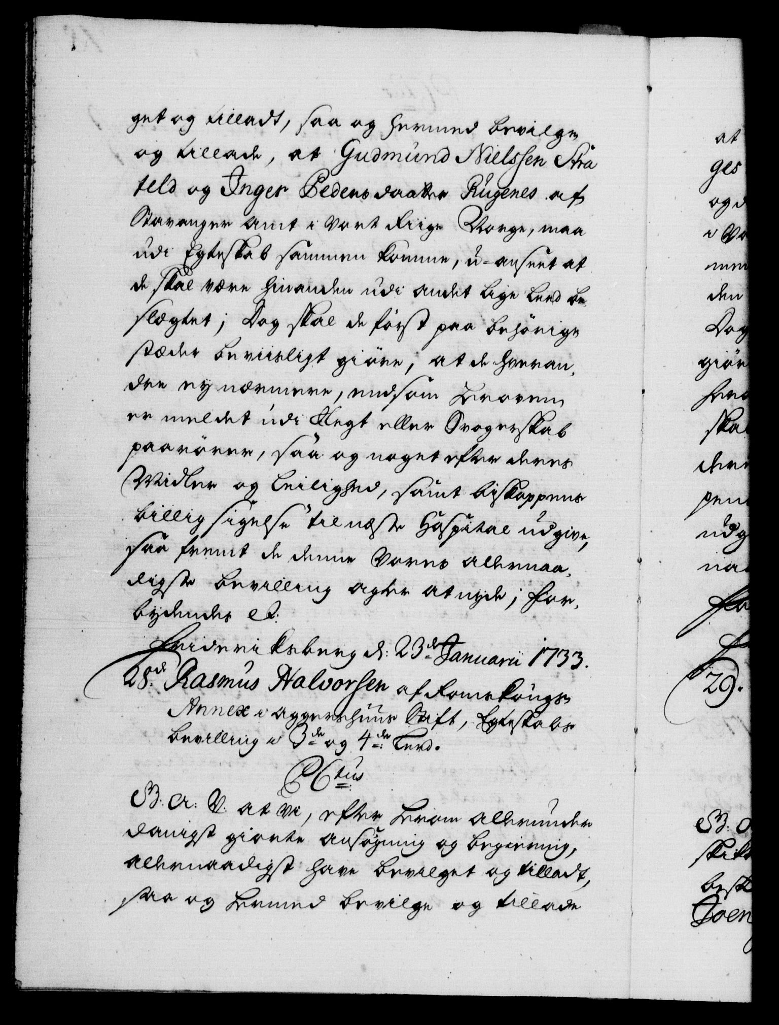 Danske Kanselli 1572-1799, AV/RA-EA-3023/F/Fc/Fca/Fcaa/L0028: Norske registre, 1733-1734, p. 18b