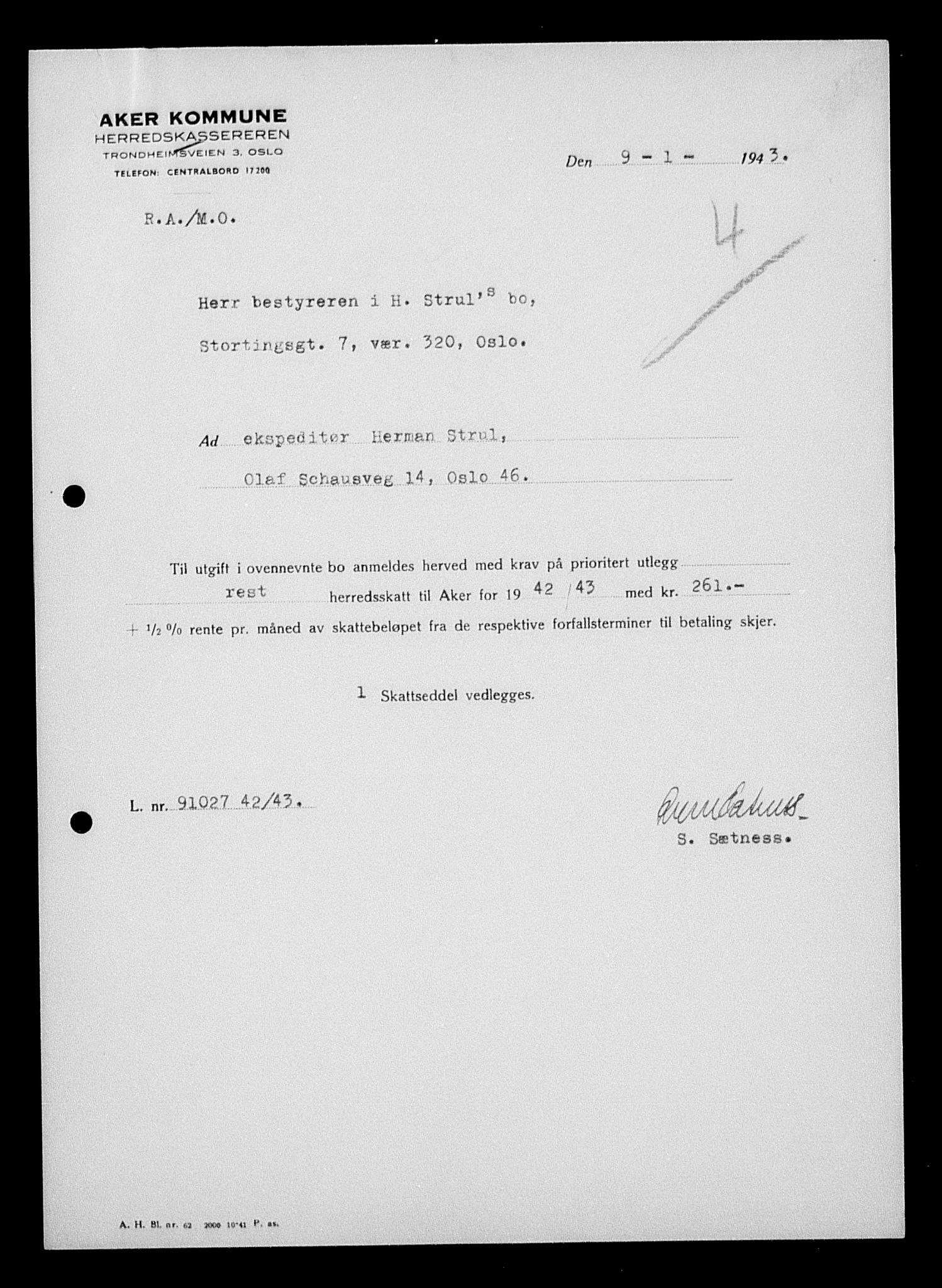 Justisdepartementet, Tilbakeføringskontoret for inndratte formuer, AV/RA-S-1564/H/Hc/Hcc/L0983: --, 1945-1947, p. 467