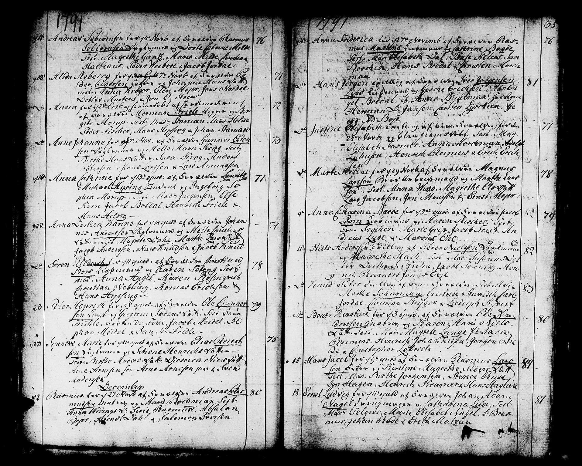 Domkirken sokneprestembete, AV/SAB-A-74801/H/Haa/L0004: Parish register (official) no. A 4, 1763-1820, p. 34-35