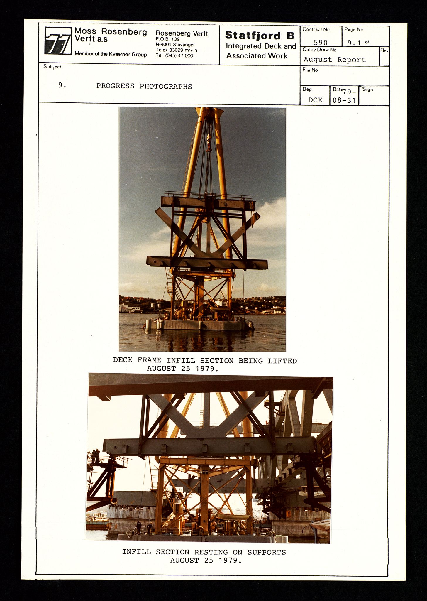 Pa 1400 - Moss Rosenberg Verft A/S, SAST/A-101696/E/Eb/Ebg/L0001: Statfjord B: Deck og offshore, 1979-1982, p. 37
