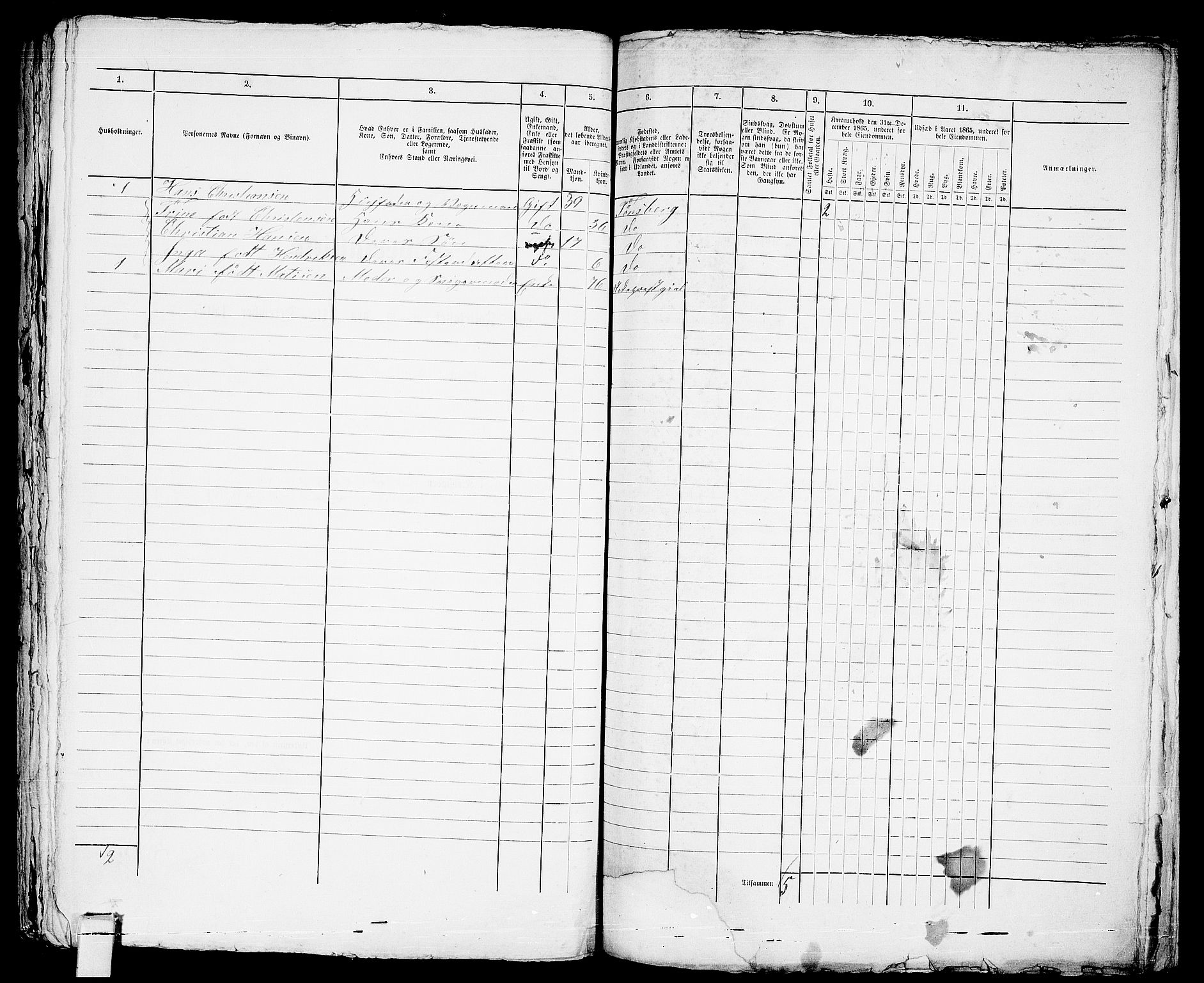 RA, 1865 census for Tønsberg, 1865, p. 641