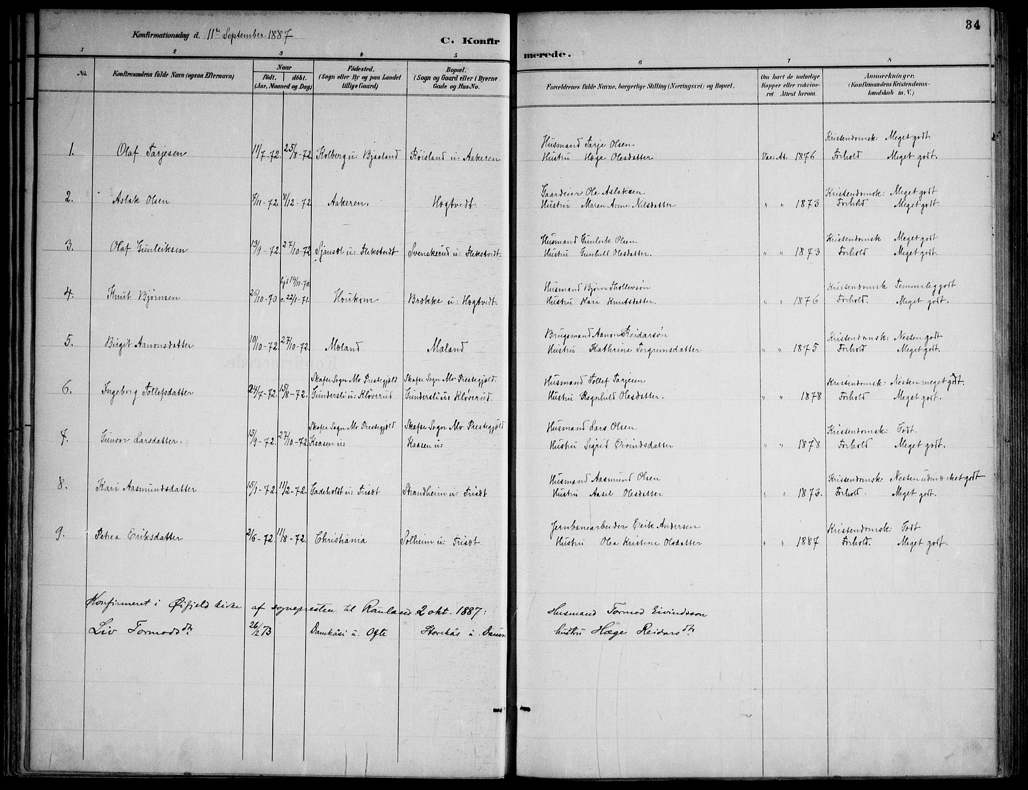Lårdal kirkebøker, SAKO/A-284/F/Fa/L0007: Parish register (official) no. I 7, 1887-1906, p. 34