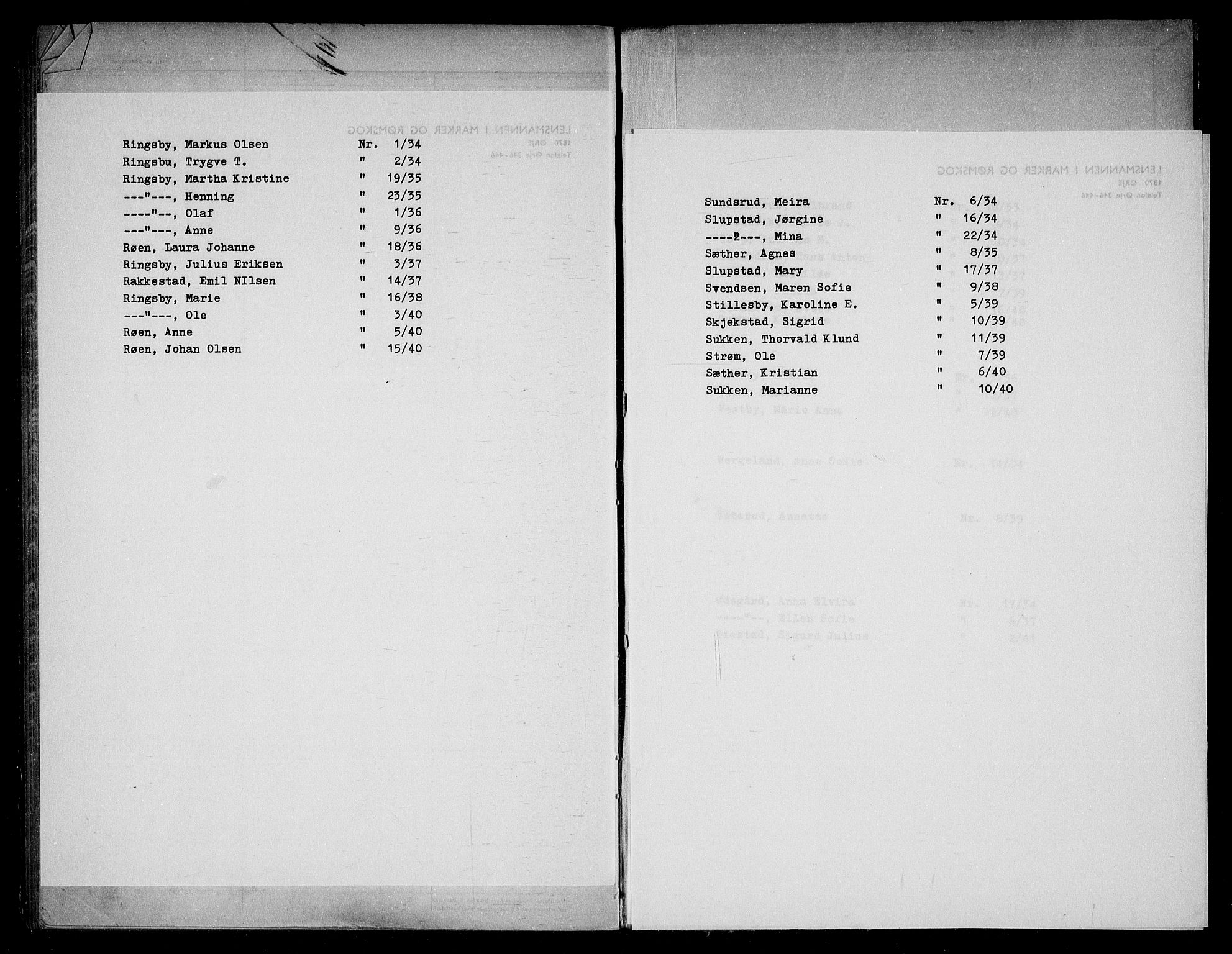 Rødenes lensmannsarkiv, AV/SAO-A-10634/H/Ha/L0001: Dødsfallsprotokoll, 1933-1941