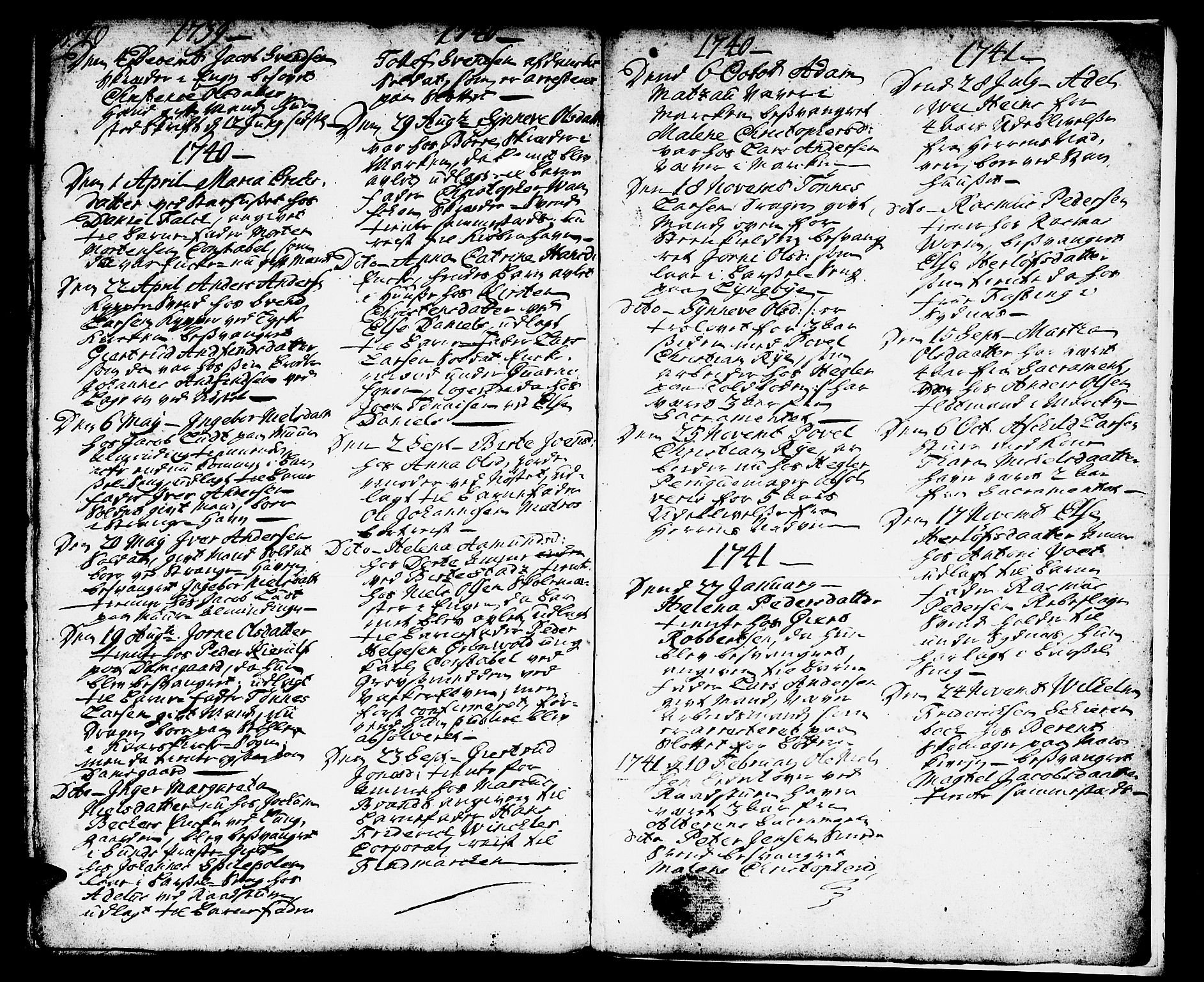 Domkirken sokneprestembete, AV/SAB-A-74801/H/Haa/L0002: Parish register (official) no. A 2, 1733-1750, p. 370-371