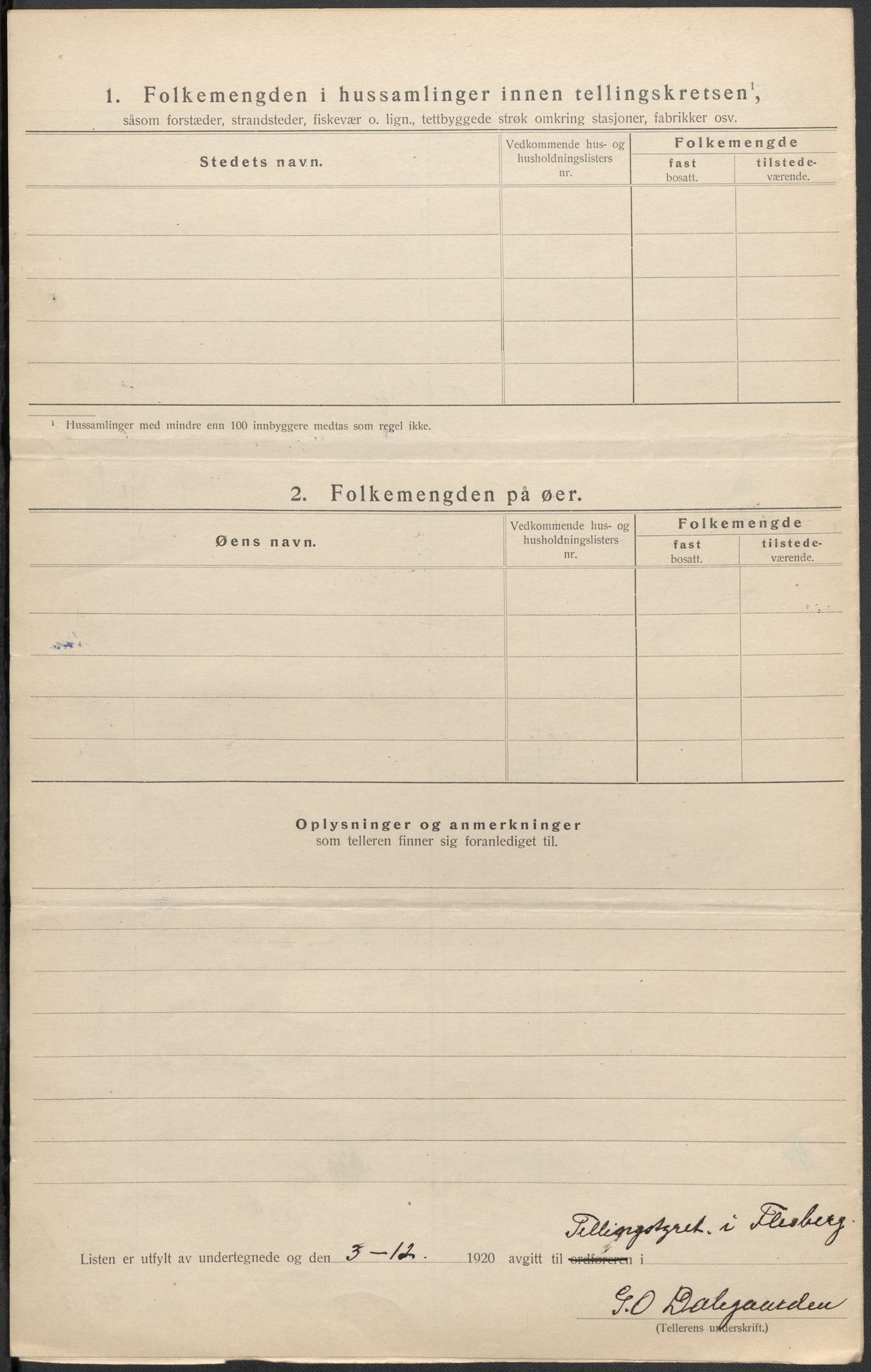 SAKO, 1920 census for Flesberg, 1920, p. 29
