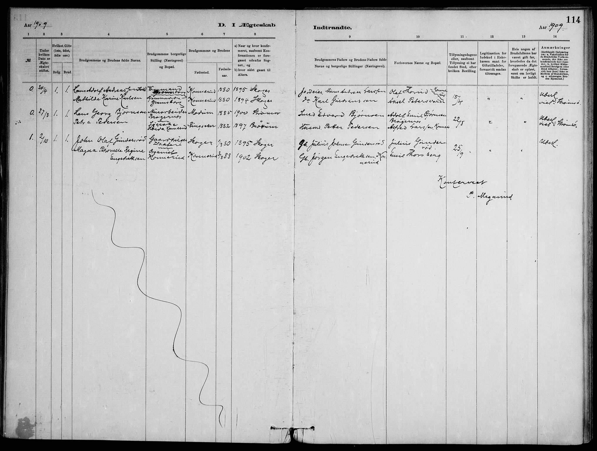 Skoger kirkebøker, SAKO/A-59/F/Fb/L0001: Parish register (official) no. II 1, 1885-1913, p. 114