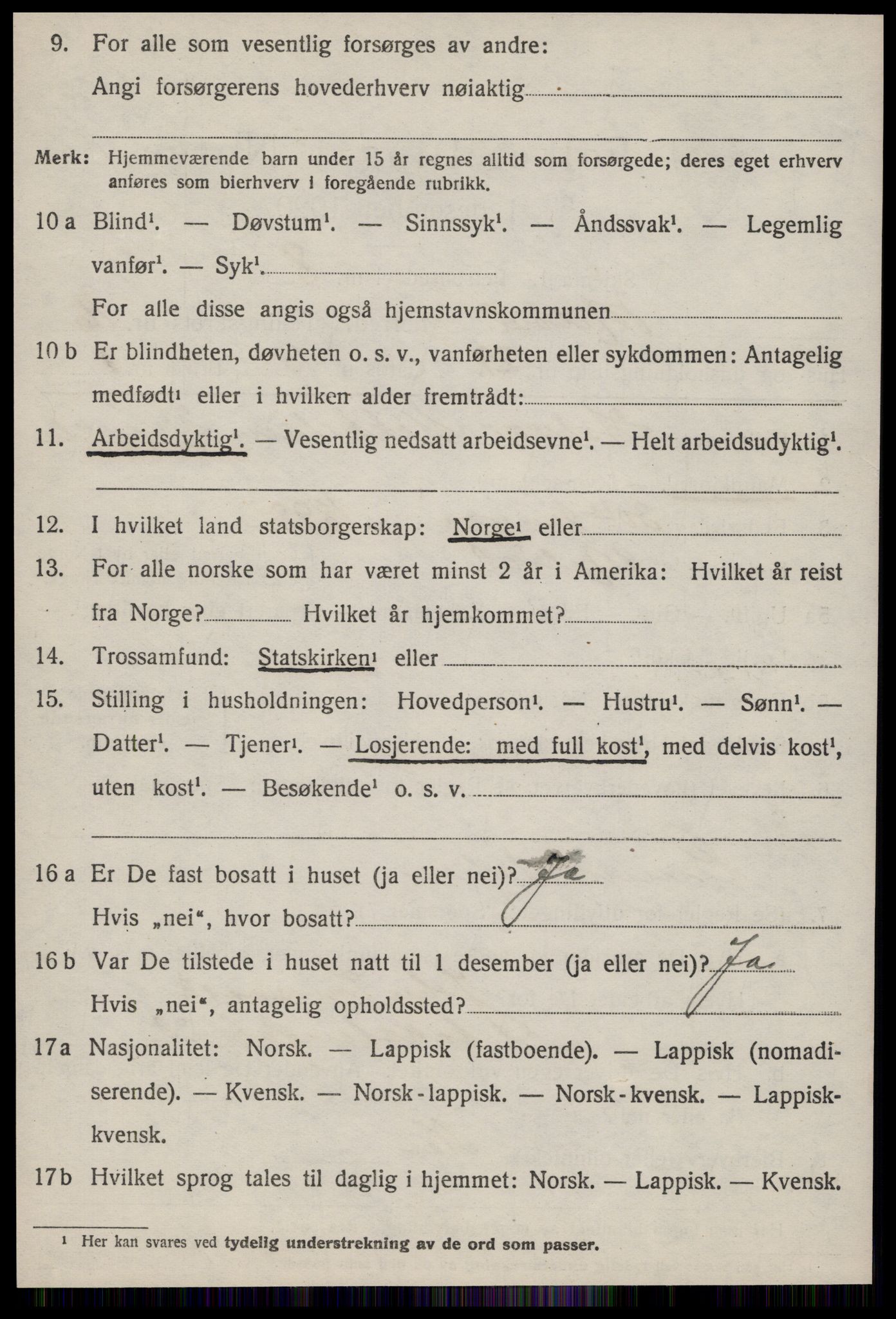 SAT, 1920 census for Meldal, 1920, p. 11118