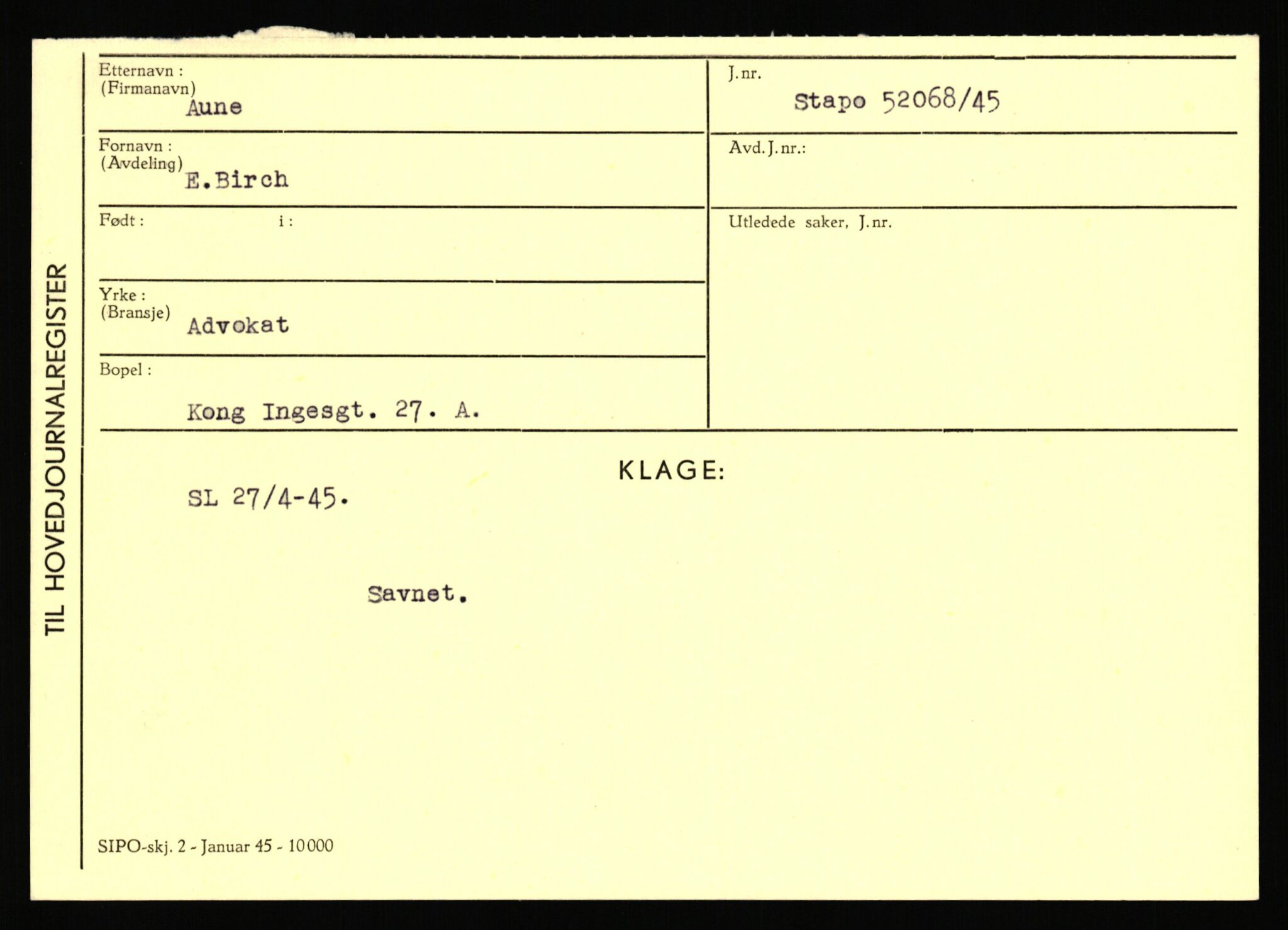 Statspolitiet - Hovedkontoret / Osloavdelingen, AV/RA-S-1329/C/Ca/L0002: Arneberg - Brand, 1943-1945, p. 666