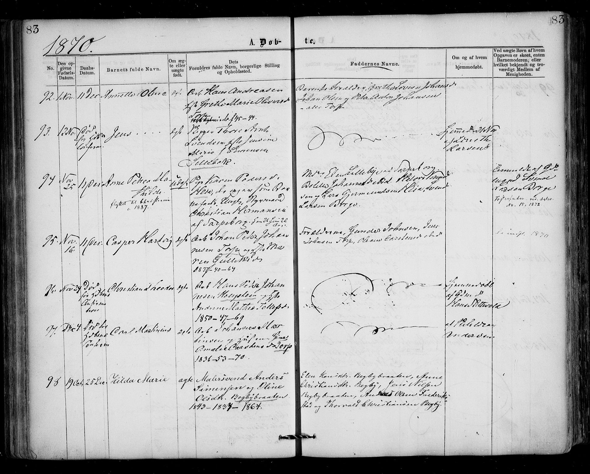 Borge prestekontor Kirkebøker, SAO/A-10903/F/Fa/L0006: Parish register (official) no. I 6, 1861-1874, p. 83