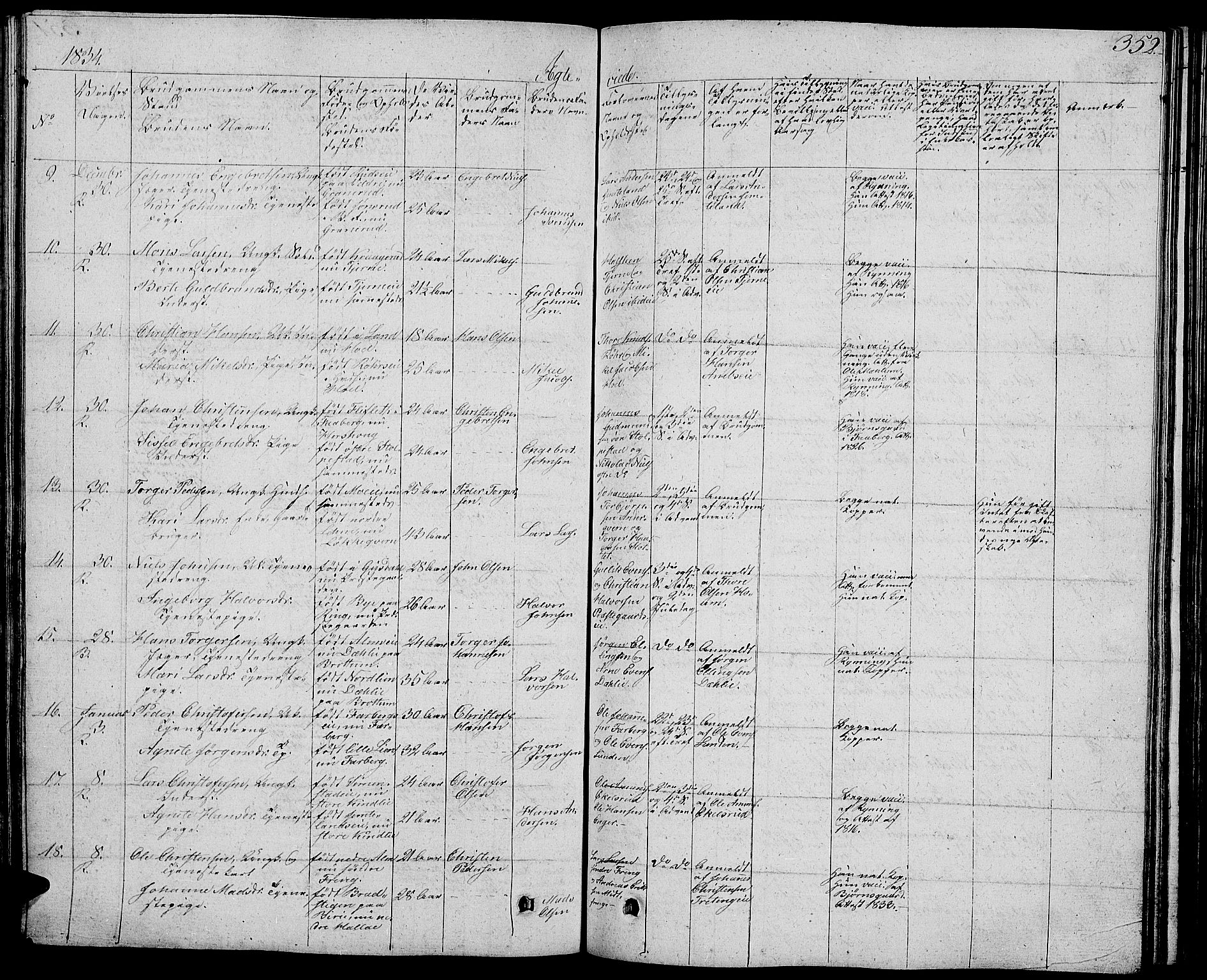Ringsaker prestekontor, SAH/PREST-014/L/La/L0004: Parish register (copy) no. 4, 1827-1838, p. 352