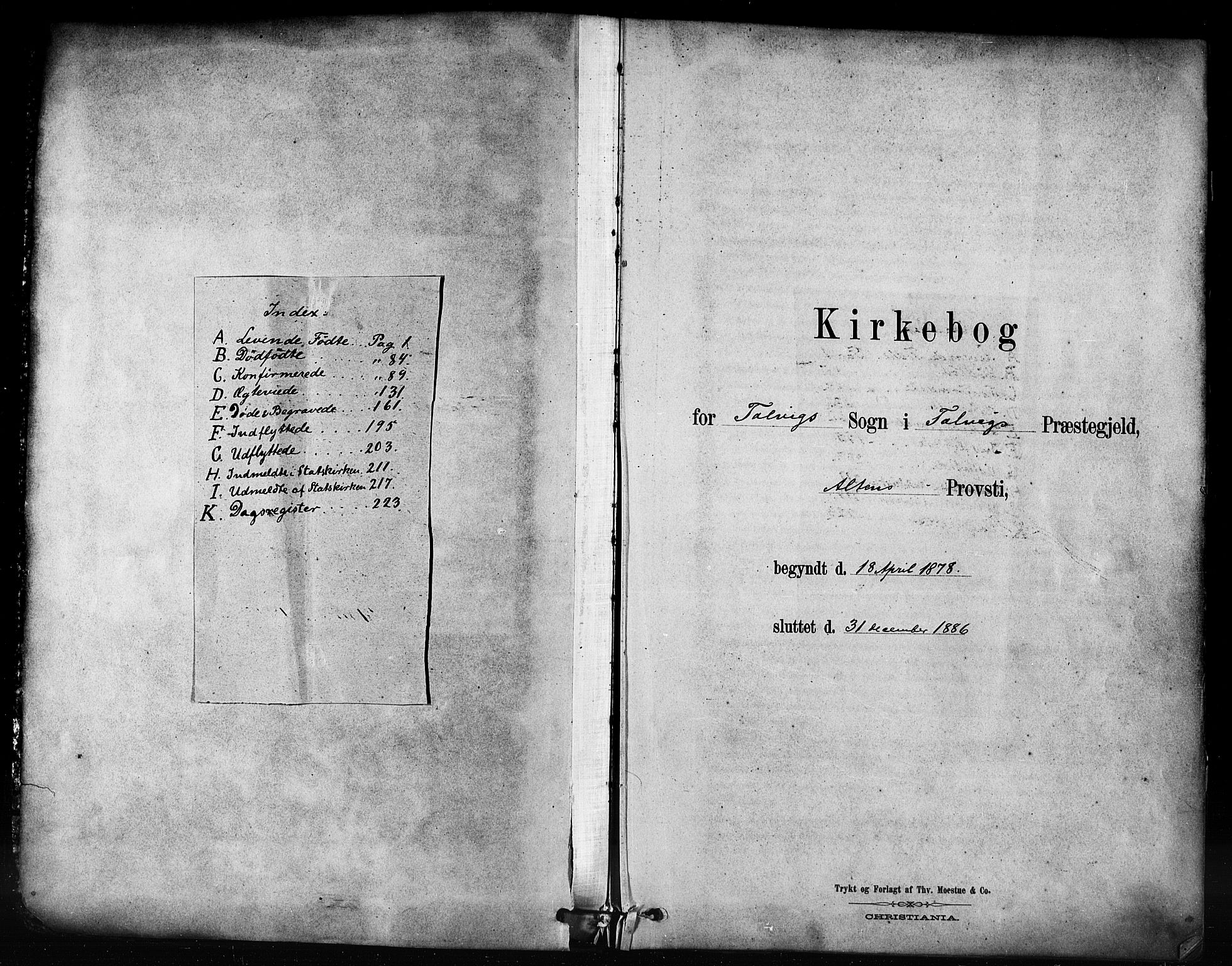 Talvik sokneprestkontor, AV/SATØ-S-1337/H/Ha/L0012kirke: Parish register (official) no. 12, 1878-1886