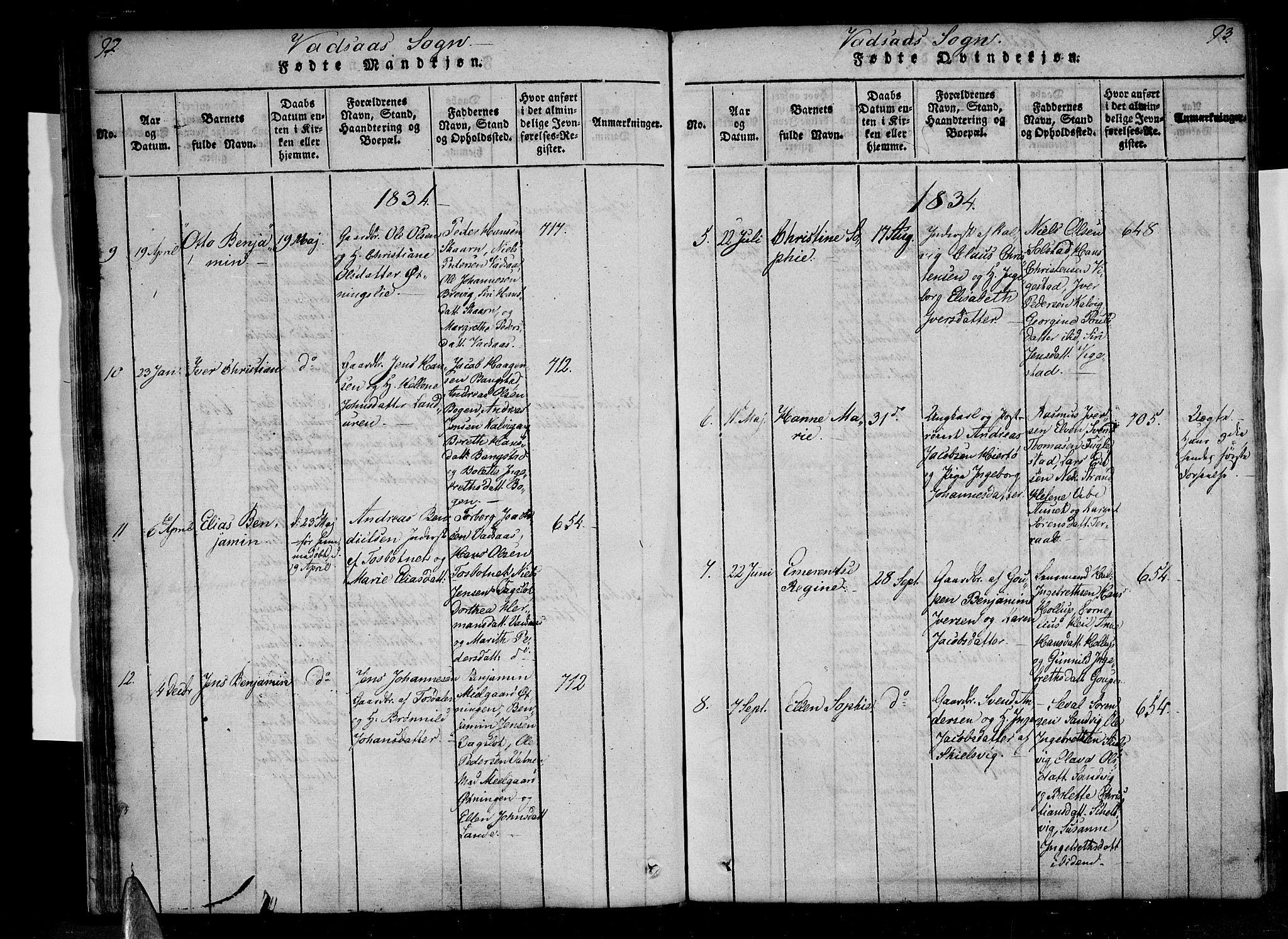 Ministerialprotokoller, klokkerbøker og fødselsregistre - Nordland, AV/SAT-A-1459/810/L0142: Parish register (official) no. 810A06 /1, 1819-1841, p. 92-93