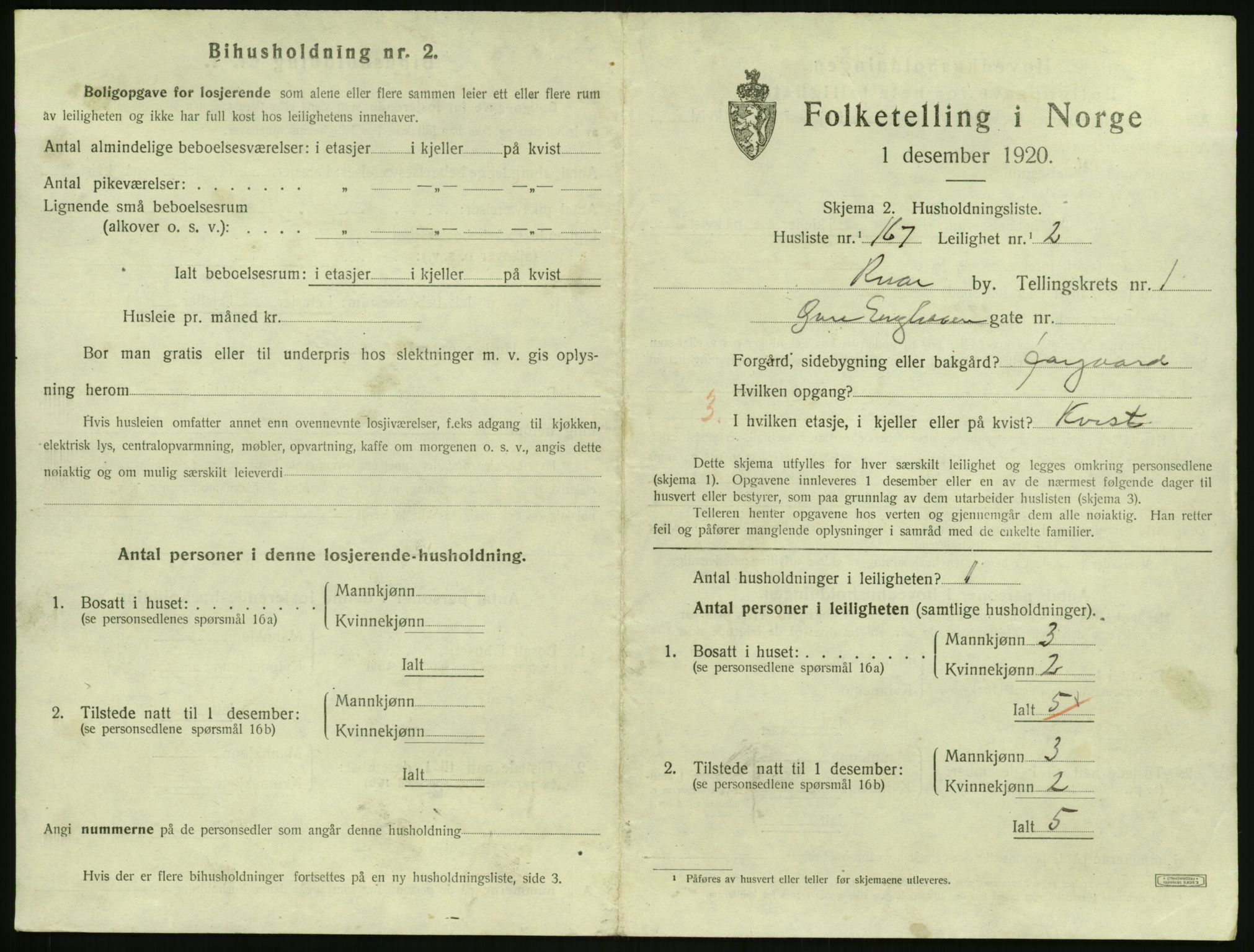 SAK, 1920 census for Risør, 1920, p. 1757