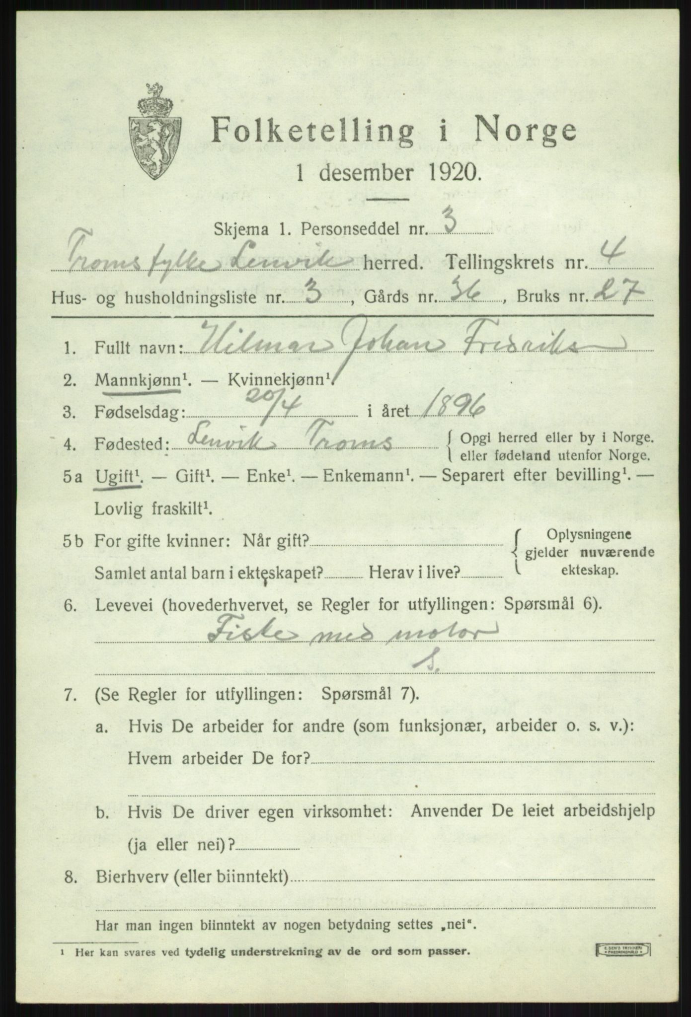 SATØ, 1920 census for Lenvik, 1920, p. 5680