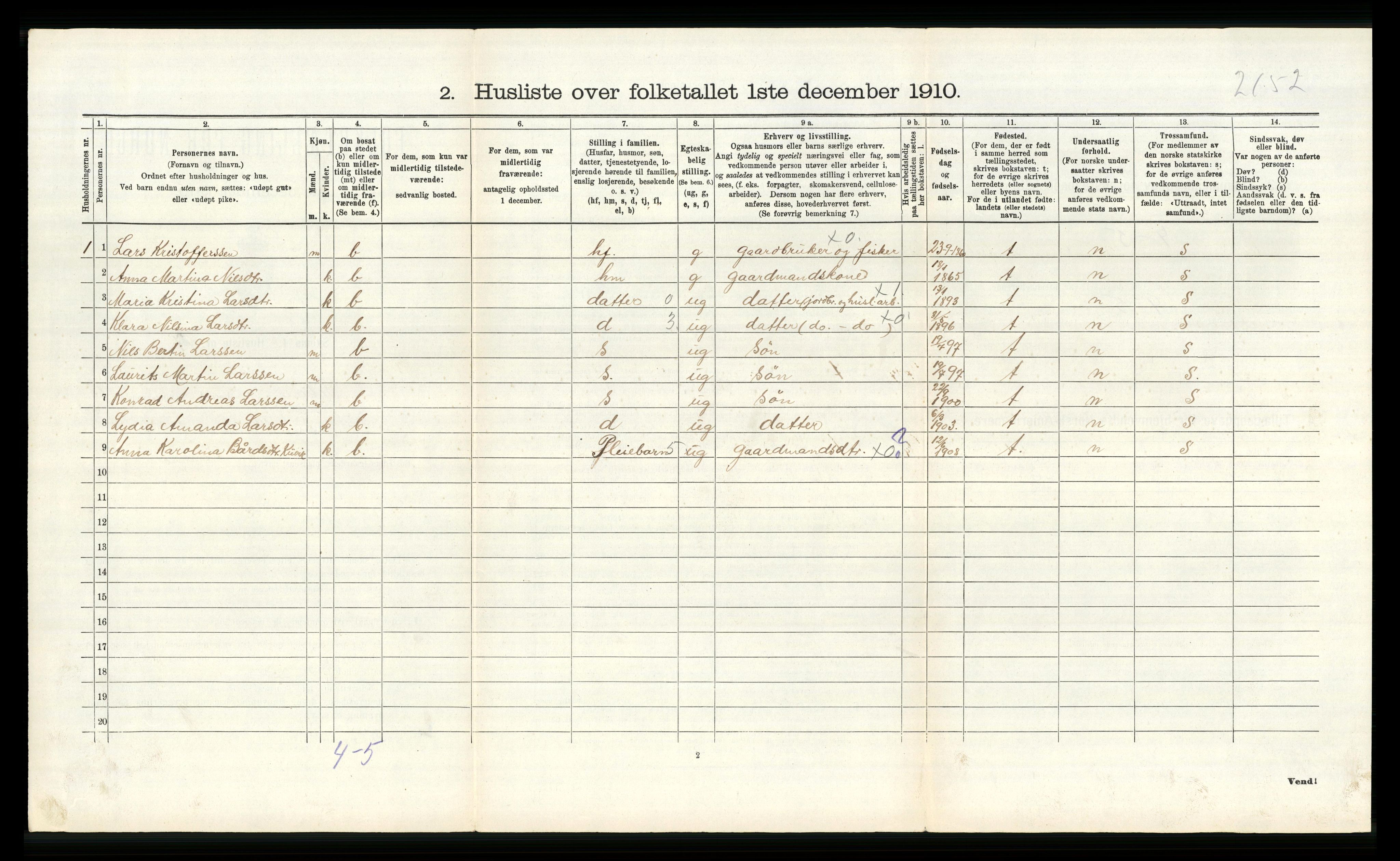 RA, 1910 census for Fitjar, 1910, p. 446