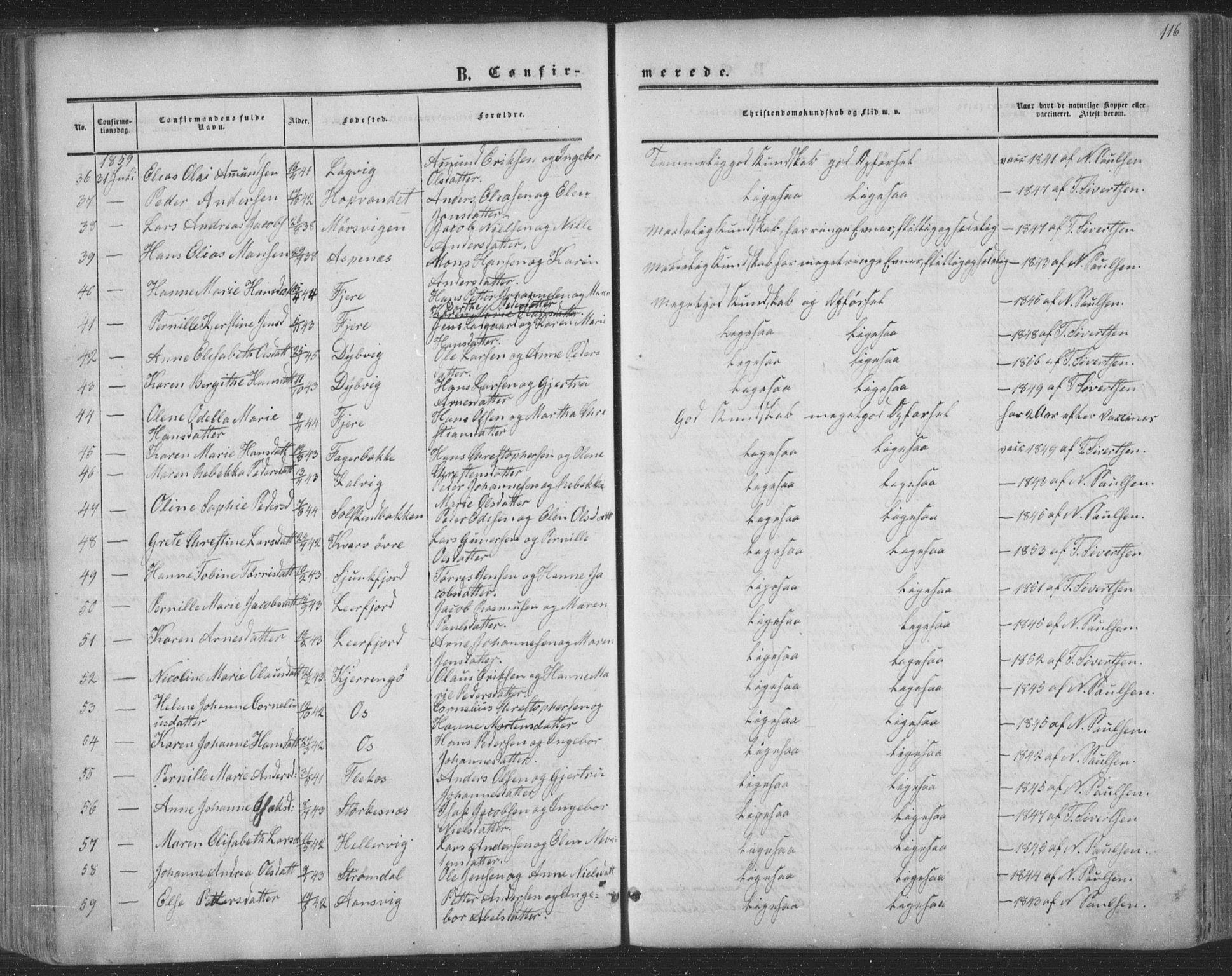 Ministerialprotokoller, klokkerbøker og fødselsregistre - Nordland, AV/SAT-A-1459/853/L0770: Parish register (official) no. 853A09, 1857-1870, p. 116