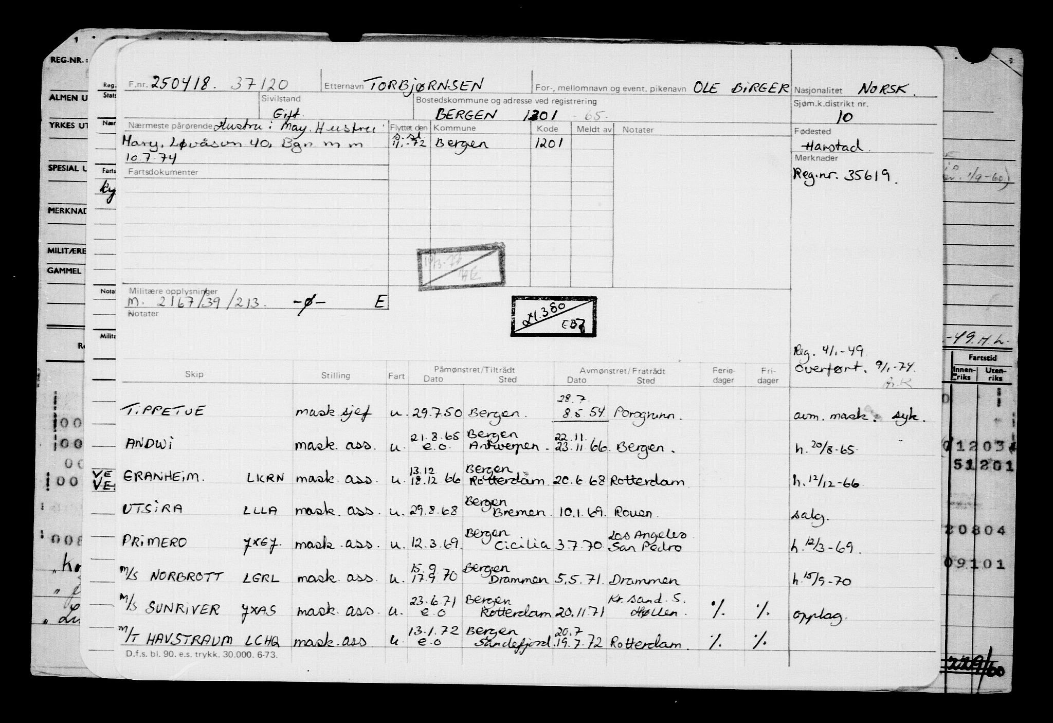 Direktoratet for sjømenn, AV/RA-S-3545/G/Gb/L0157: Hovedkort, 1918, p. 611