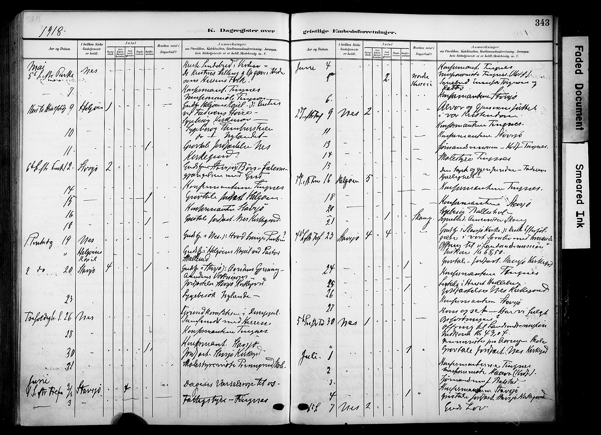 Nes prestekontor, Hedmark, AV/SAH-PREST-020/K/Ka/L0014: Parish register (official) no. 14, 1906-1929, p. 343