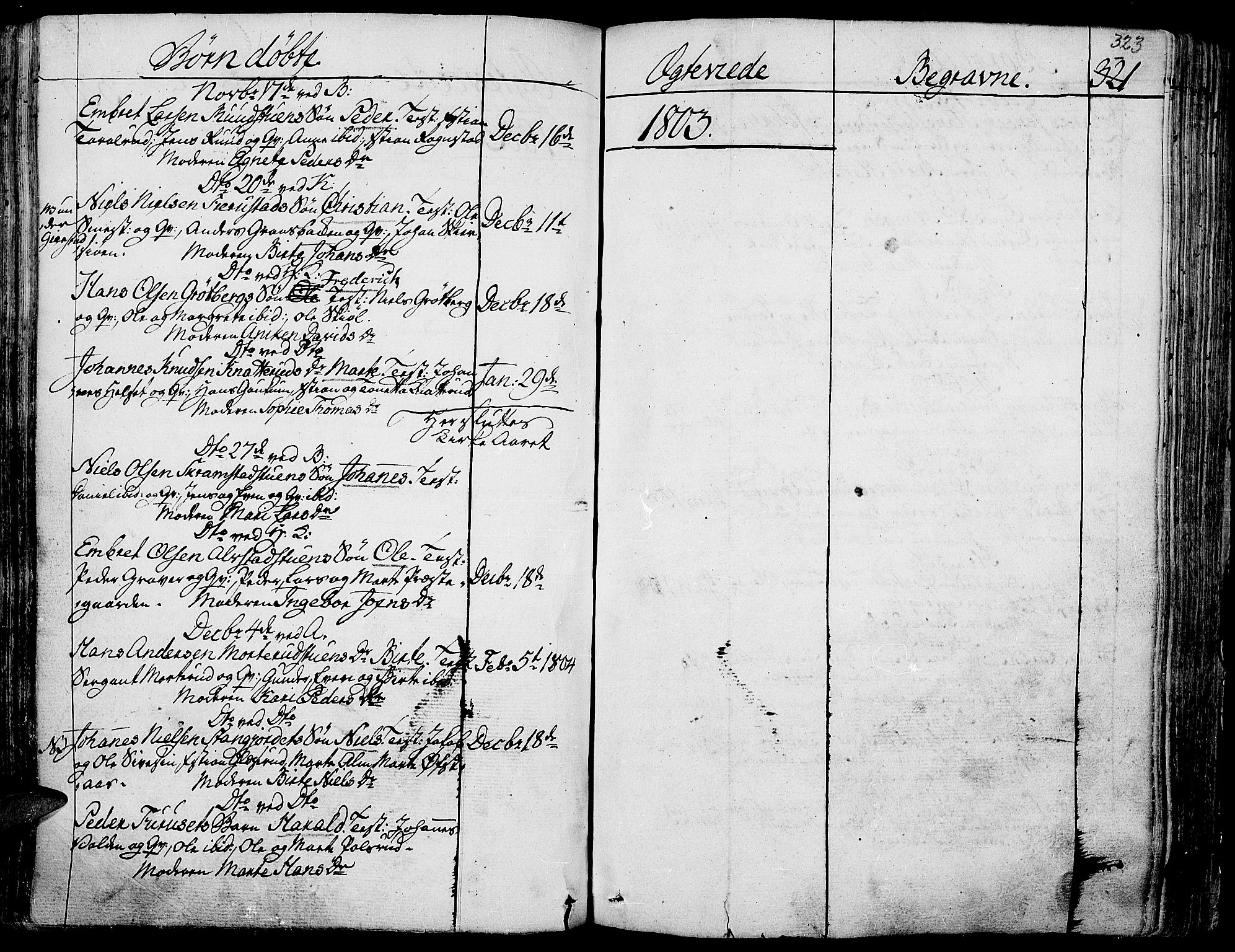 Toten prestekontor, SAH/PREST-102/H/Ha/Haa/L0007: Parish register (official) no. 7, 1794-1809, p. 323