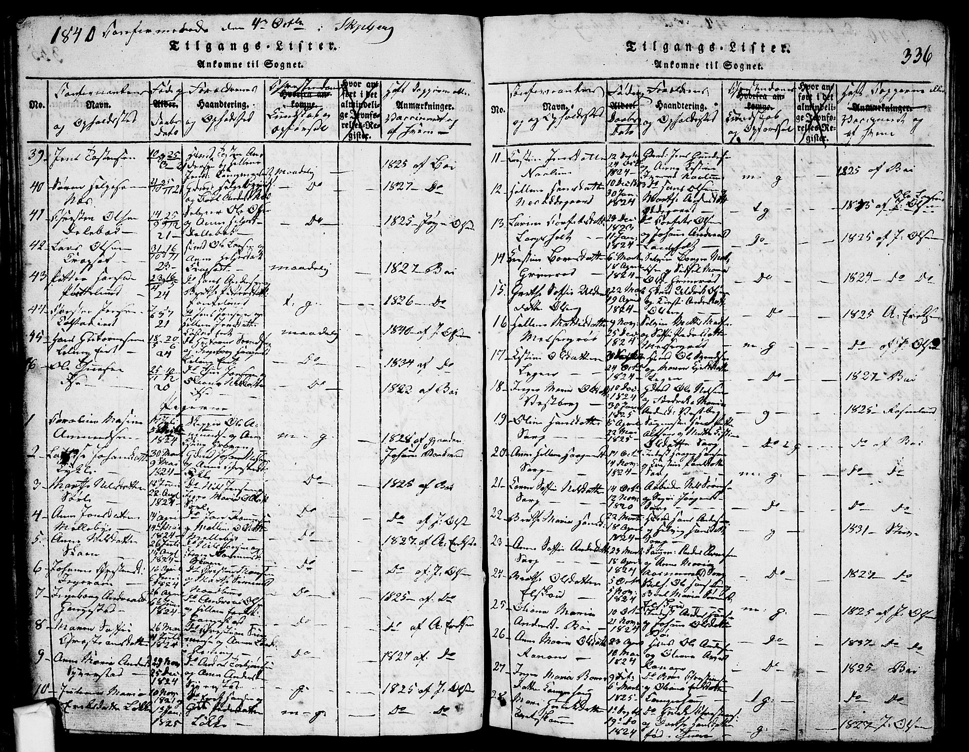 Skjeberg prestekontor Kirkebøker, AV/SAO-A-10923/G/Ga/L0001: Parish register (copy) no. I 1, 1815-1830, p. 336