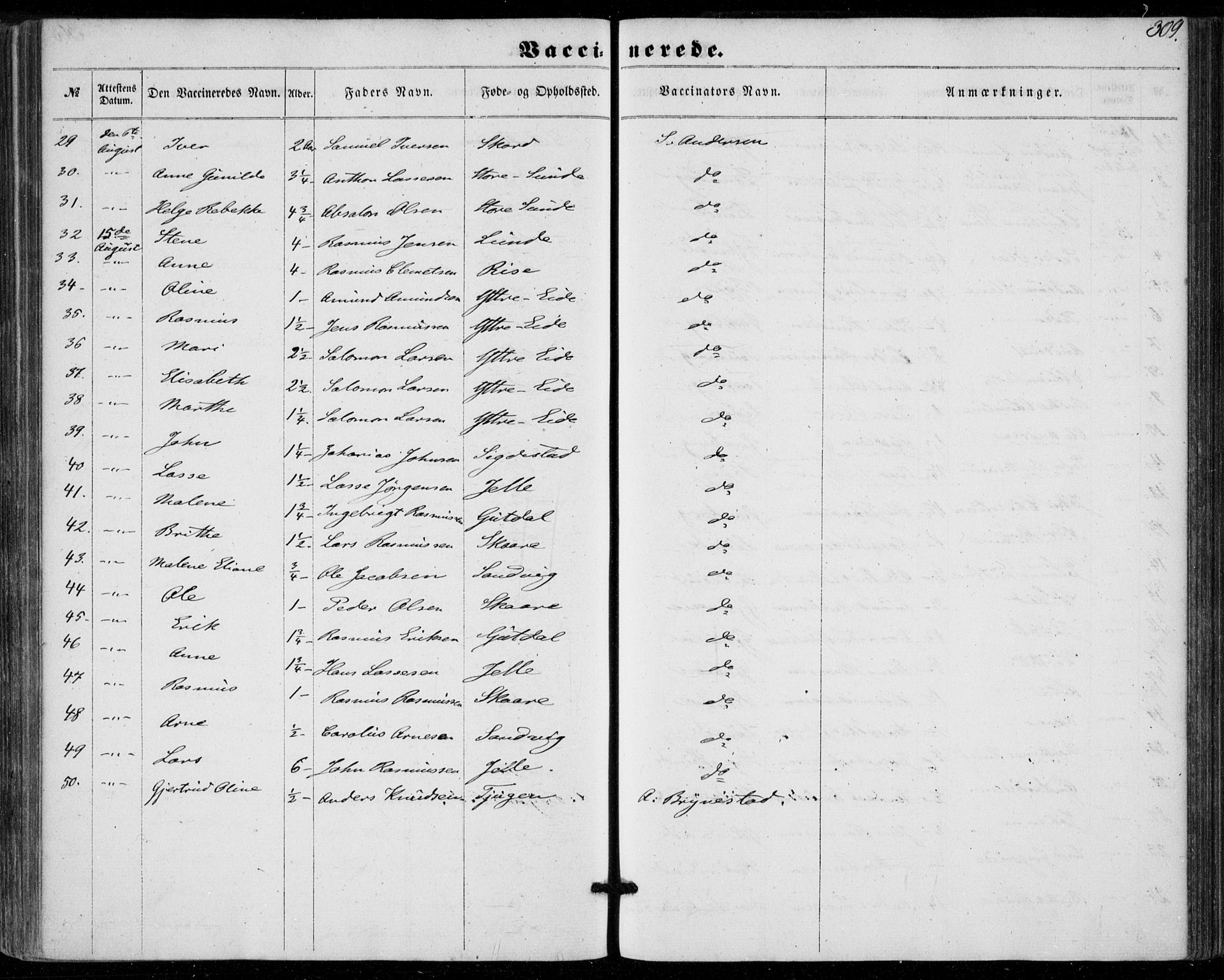 Stryn Sokneprestembete, AV/SAB-A-82501: Parish register (official) no. A 3, 1862-1877, p. 309