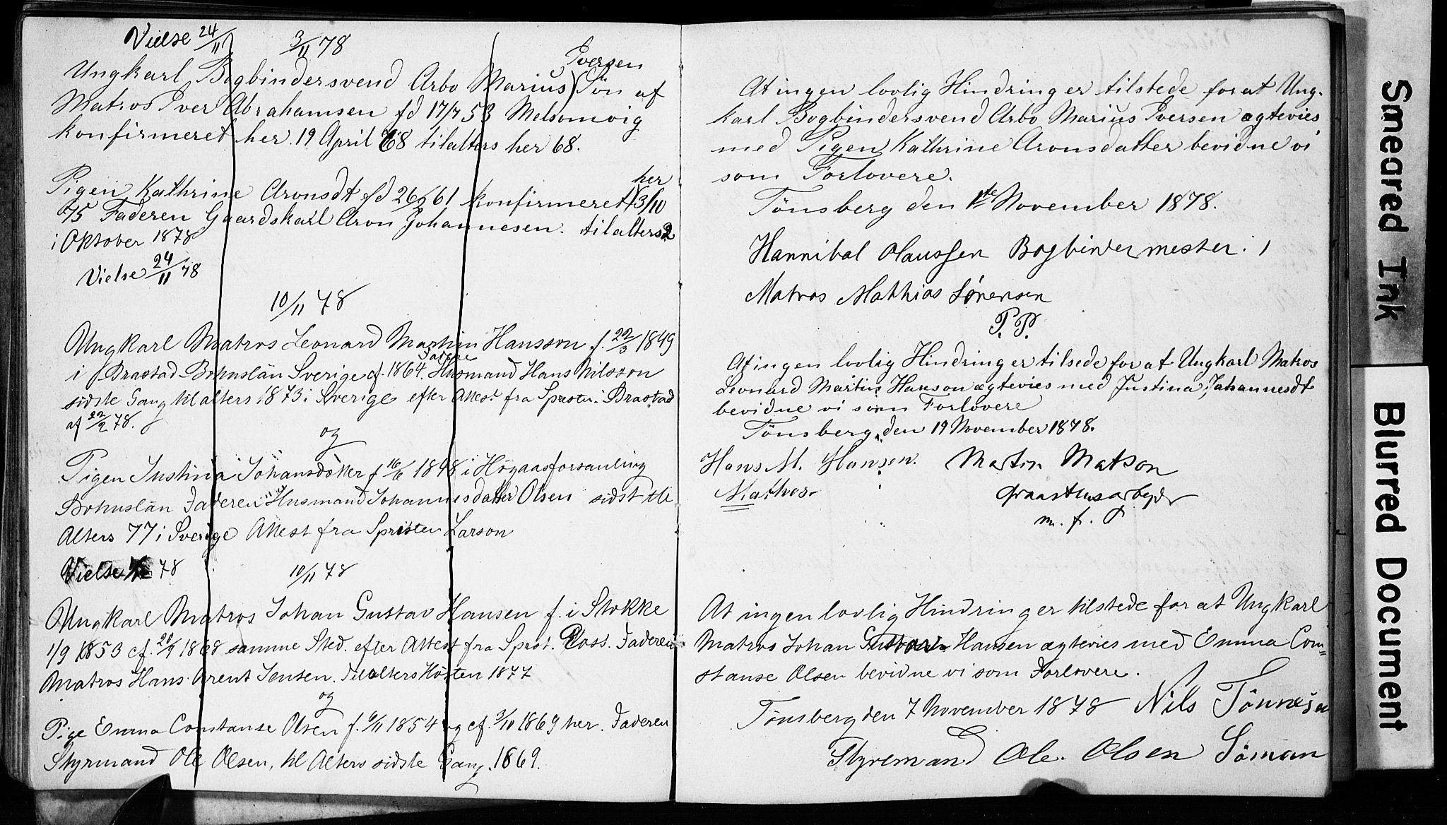 Tønsberg kirkebøker, AV/SAKO-A-330/H/Ha/L0003: Banns register no. 3, 1874-1882