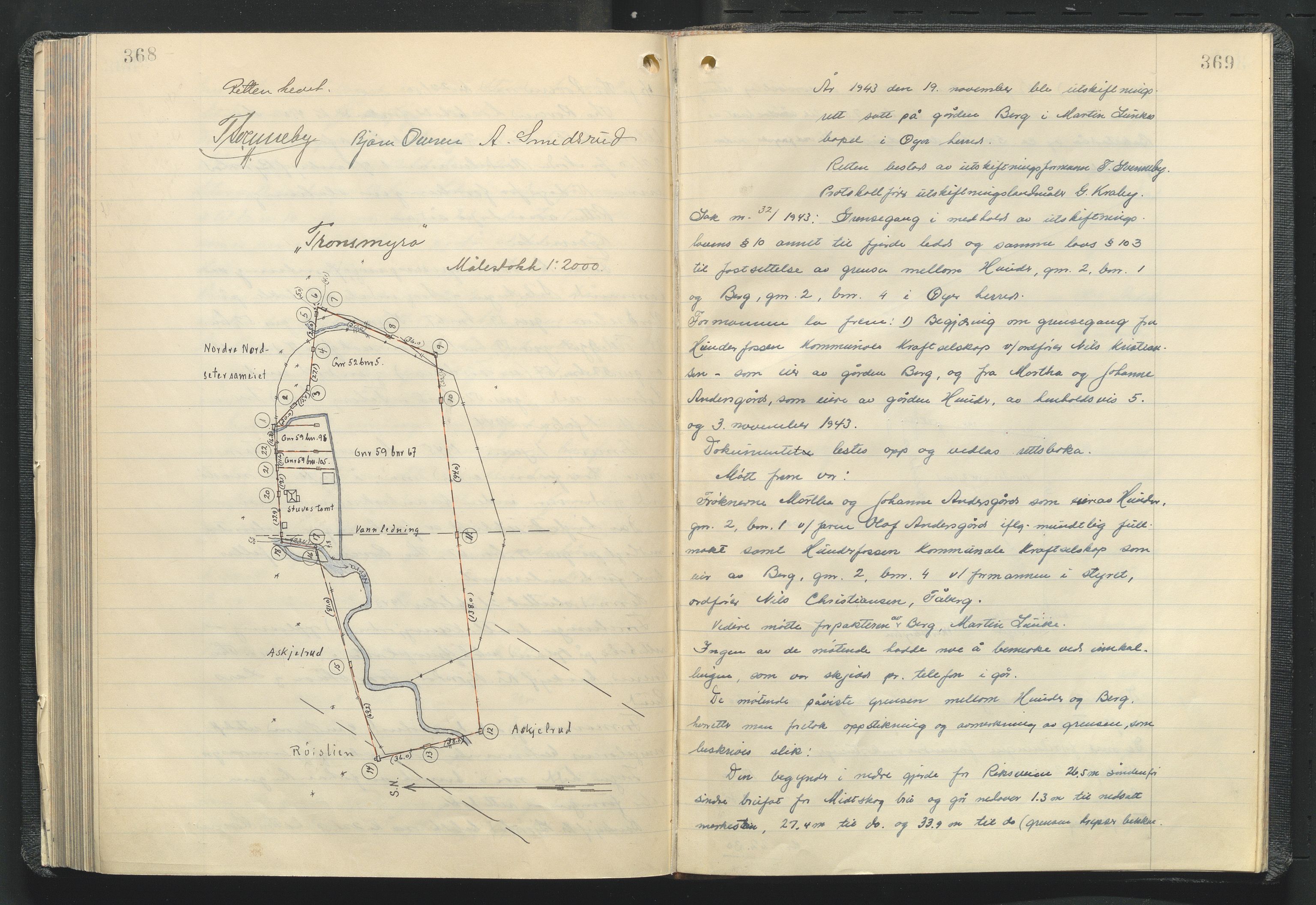 Utskiftningsformannen i Oppland fylke, AV/SAH-JORDSKIFTEO-001/G/Ga/L0012/0001: Rettsbøker / Rettsbok - protokoll nr. 23, 1937-1944, p. 368-369