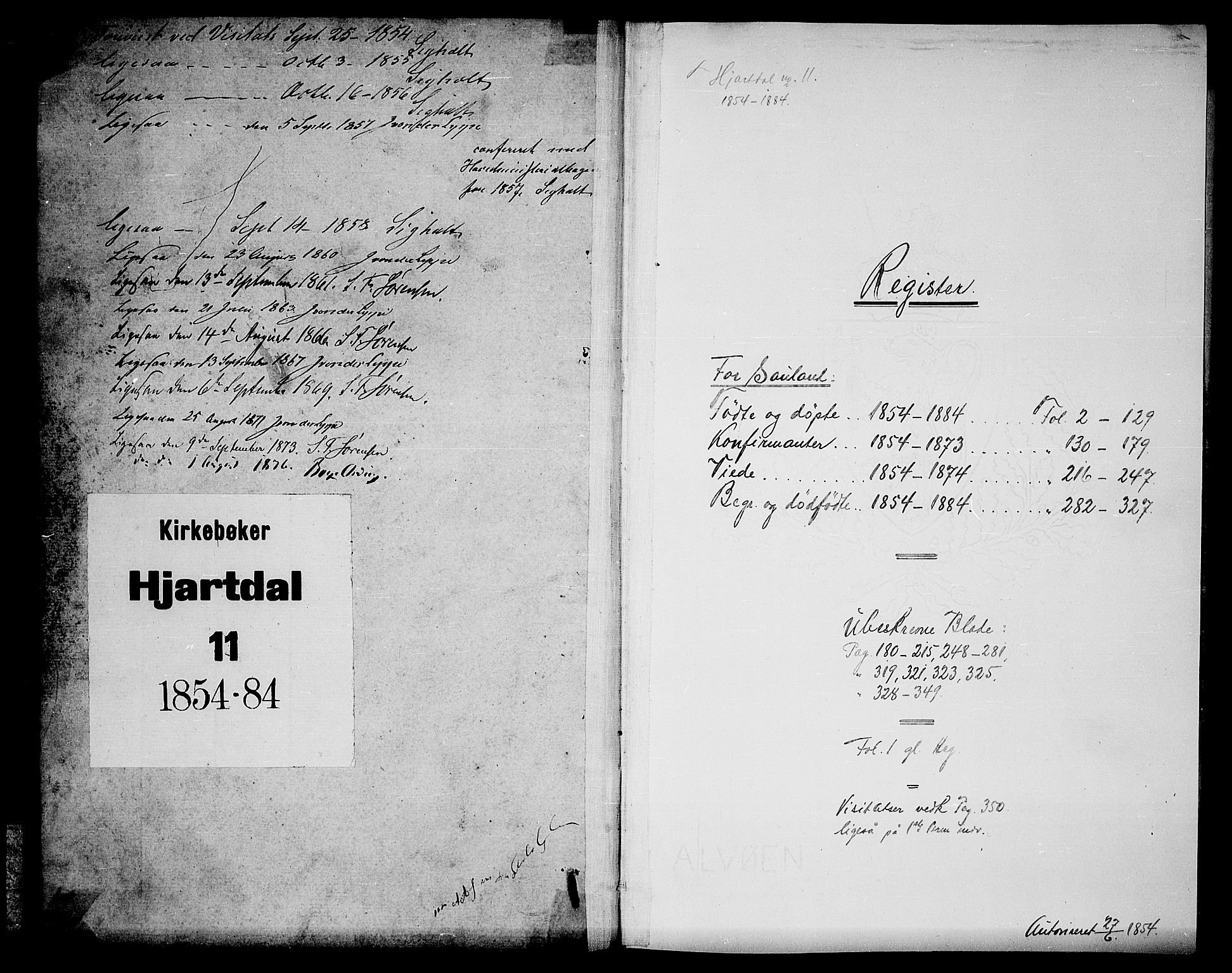 Hjartdal kirkebøker, AV/SAKO-A-270/G/Gb/L0002: Parish register (copy) no. II 2, 1854-1884