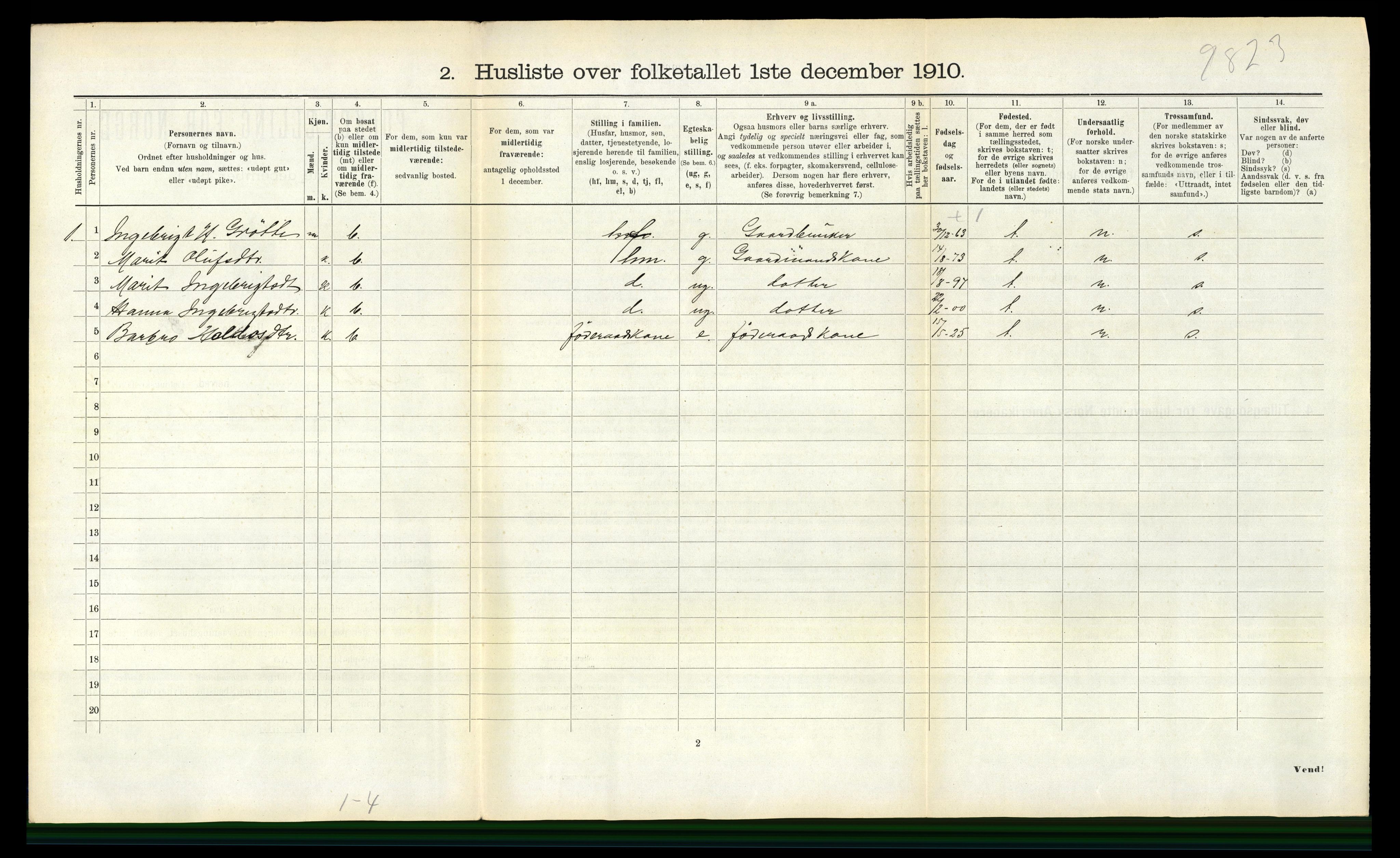 RA, 1910 census for Oppdal, 1910, p. 1202