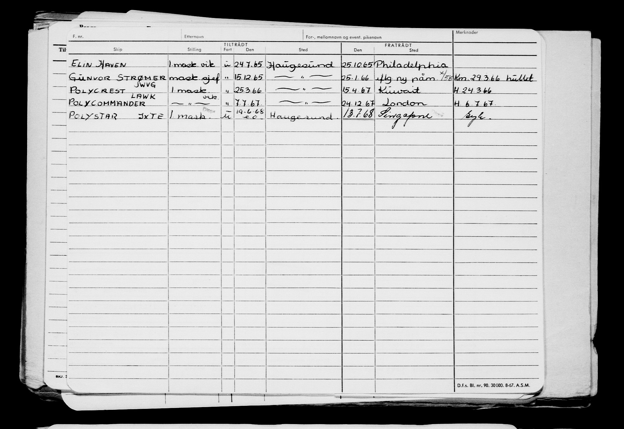 Direktoratet for sjømenn, RA/S-3545/G/Gb/L0192: Hovedkort, 1921, p. 588