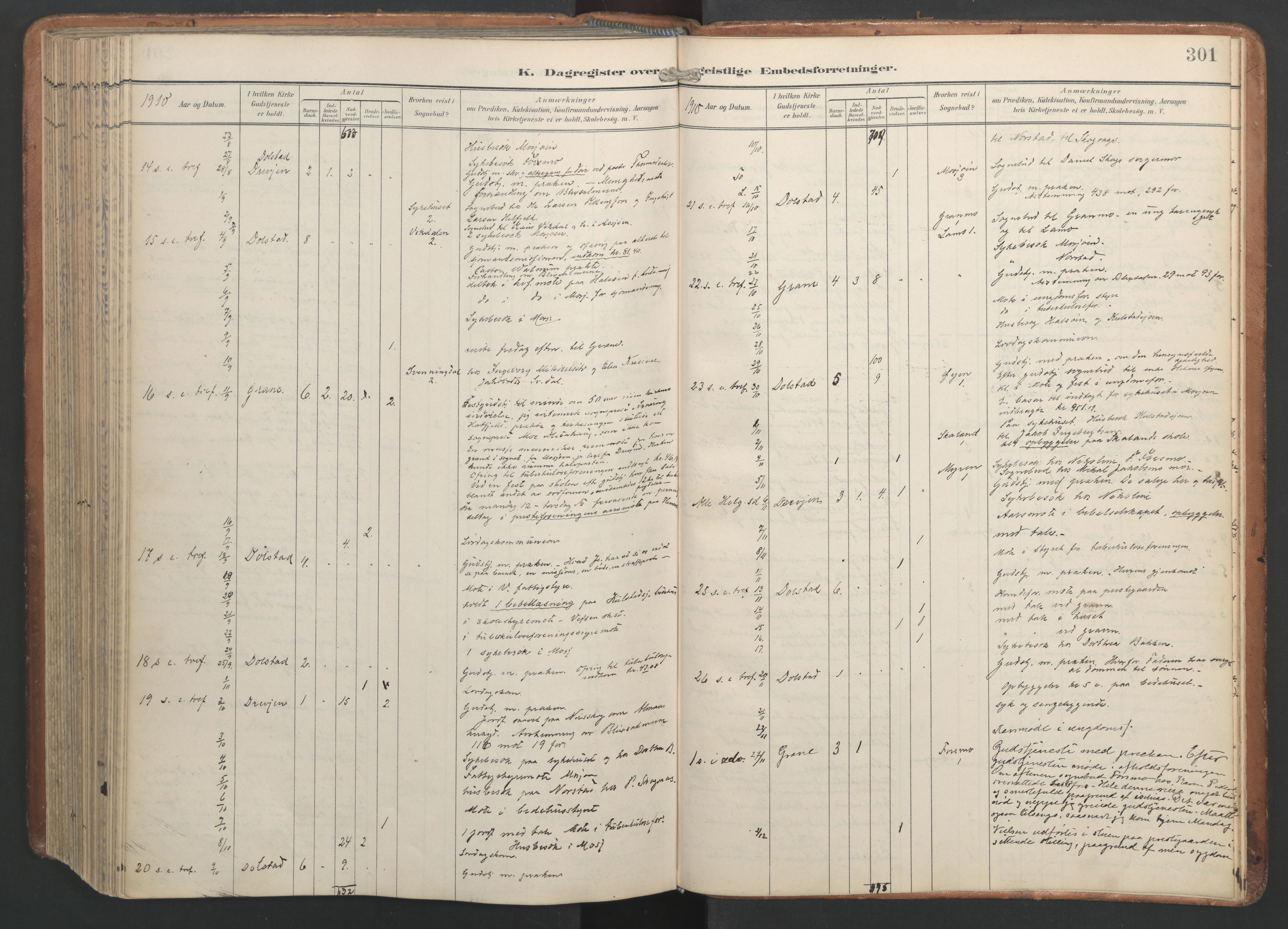 Ministerialprotokoller, klokkerbøker og fødselsregistre - Nordland, AV/SAT-A-1459/820/L0298: Parish register (official) no. 820A19, 1897-1915, p. 301