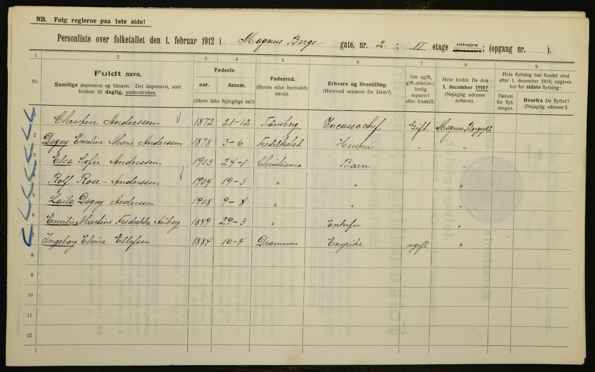 OBA, Municipal Census 1912 for Kristiania, 1912, p. 59450