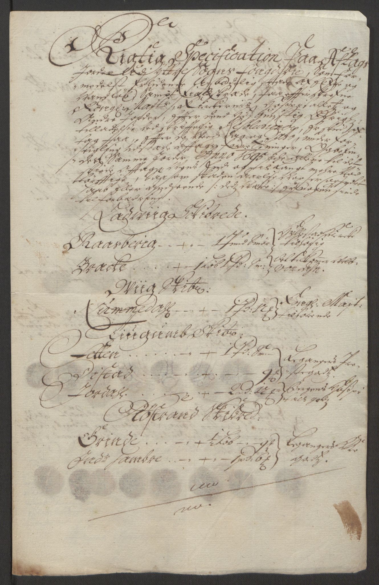 Rentekammeret inntil 1814, Reviderte regnskaper, Fogderegnskap, RA/EA-4092/R52/L3308: Fogderegnskap Sogn, 1695, p. 335