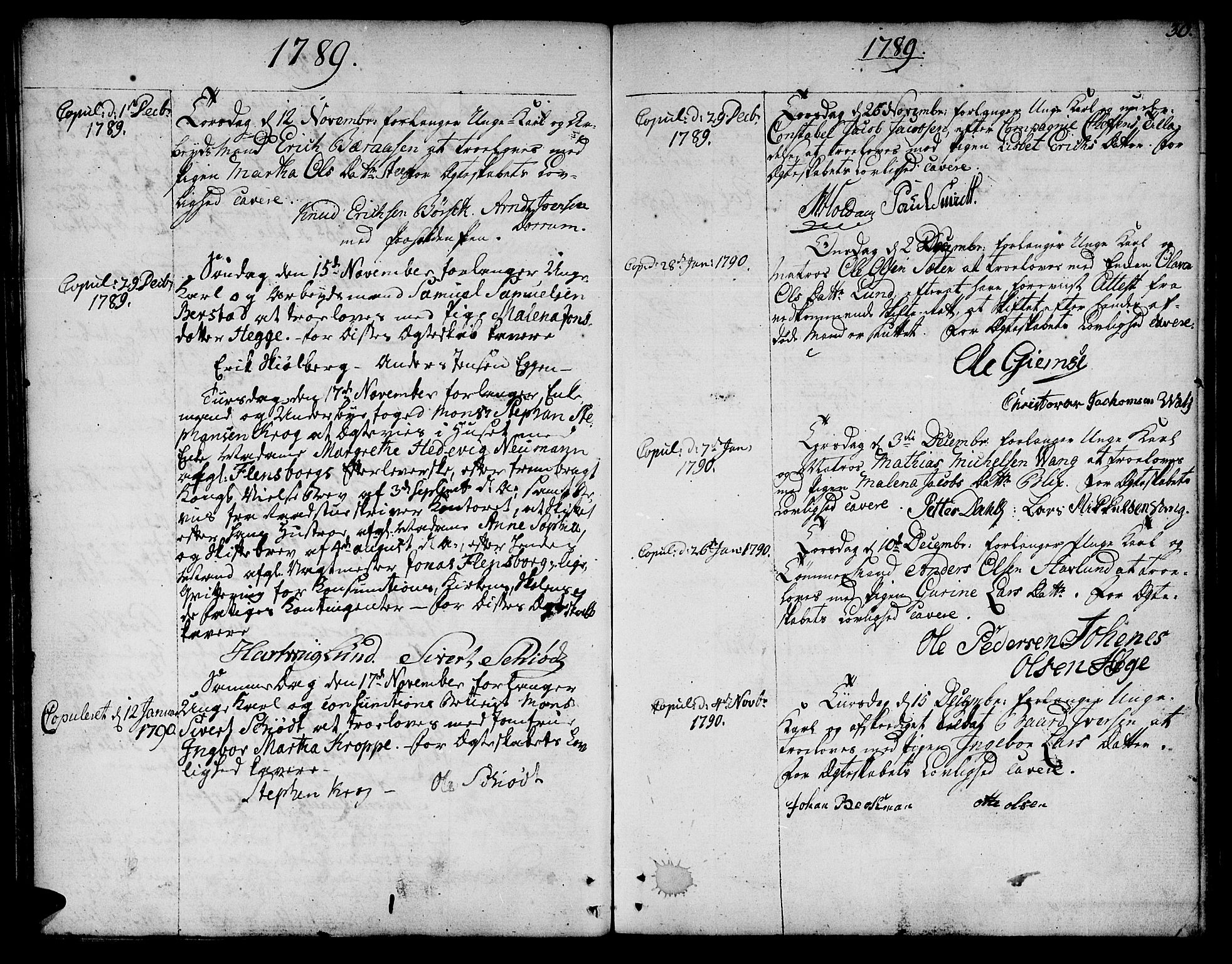 Ministerialprotokoller, klokkerbøker og fødselsregistre - Sør-Trøndelag, SAT/A-1456/601/L0041: Parish register (official) no. 601A09, 1784-1801, p. 30